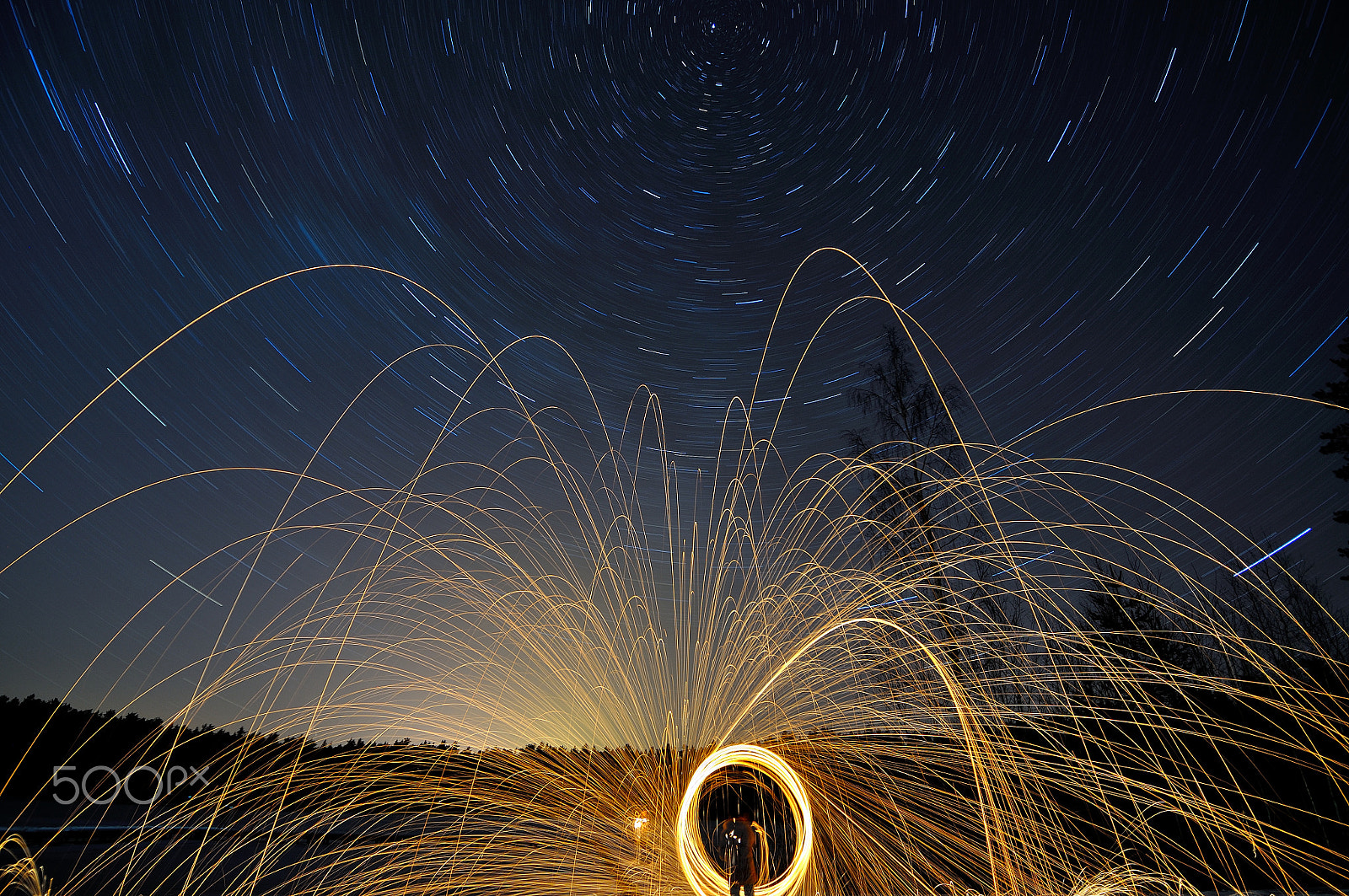Nikon D90 + Tokina AT-X Pro 12-24mm F4 (IF) DX sample photo. Playing with fire under the stars photography
