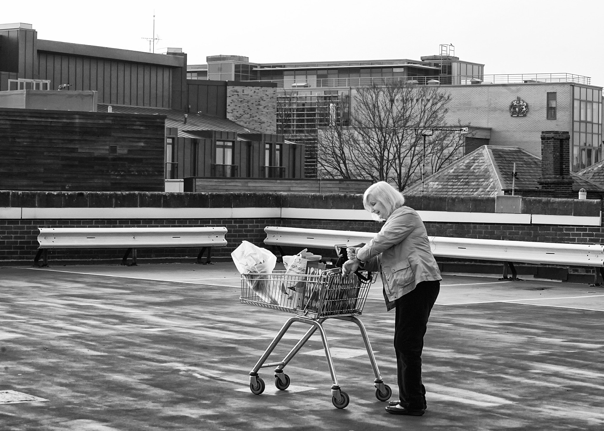 Canon EOS-1Ds Mark II sample photo. Shopper in the car park photography