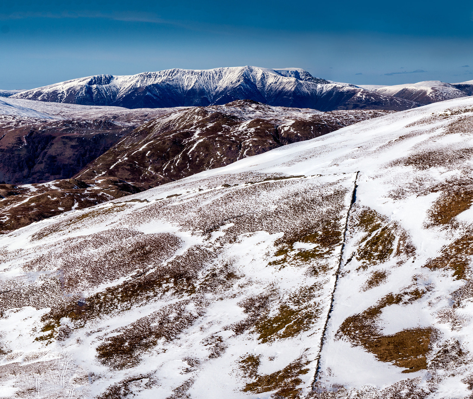 LUMIX G VARIO 45-150/F4.0-5.6 sample photo. Distant blencathra from the knott photography