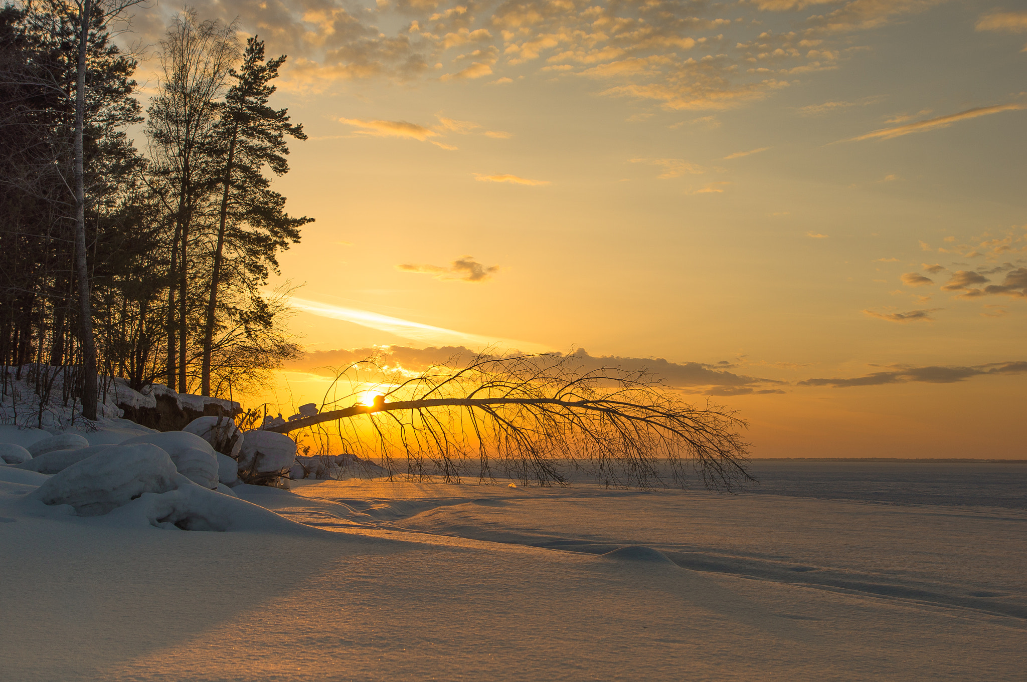 Sony Alpha DSLR-A580 sample photo. Sunset at ob river photography