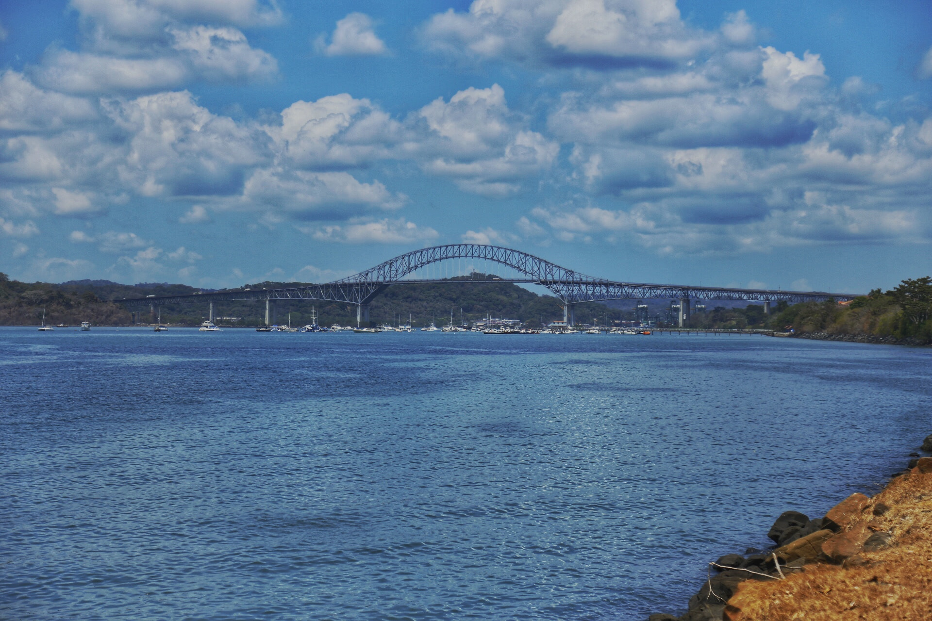 Canon EF 24-105mm F4L IS USM sample photo. Bridge of the americas, panama canal photography