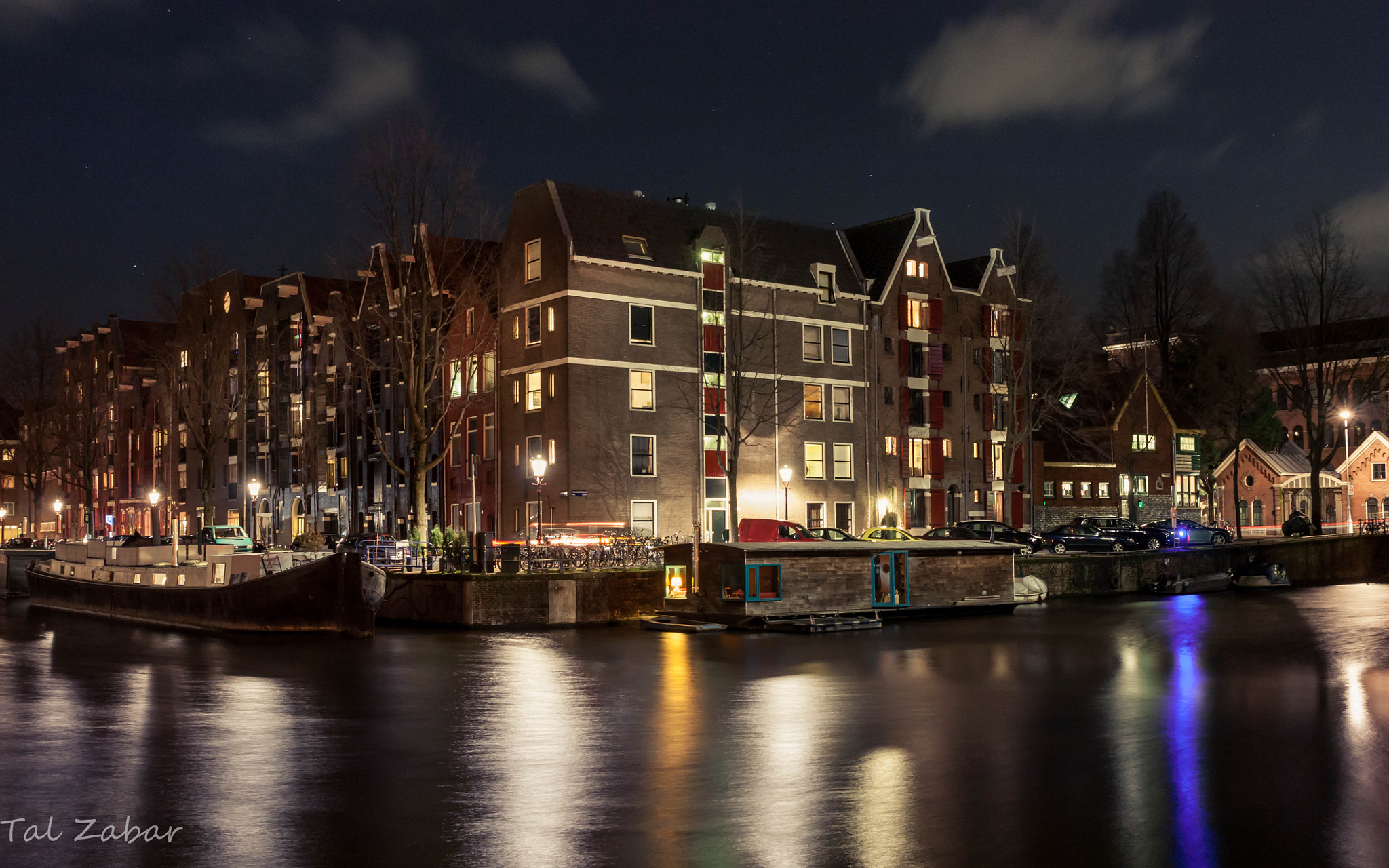 Canon EOS 450D (EOS Rebel XSi / EOS Kiss X2) sample photo. Amsterdam canal at night photography