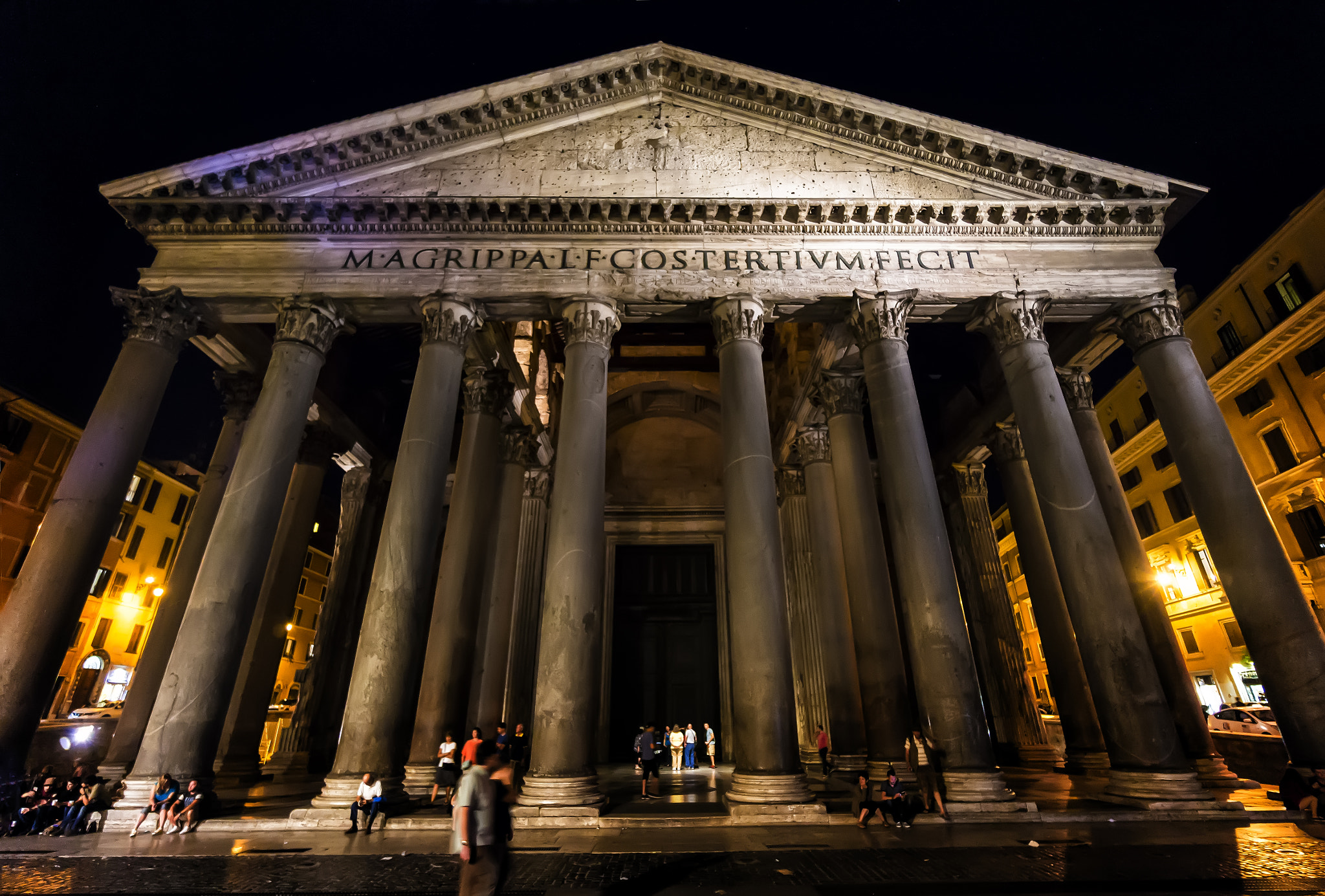 Sony Alpha NEX-3N + Sony E 10-18mm F4 OSS sample photo. Pantheon at night photography