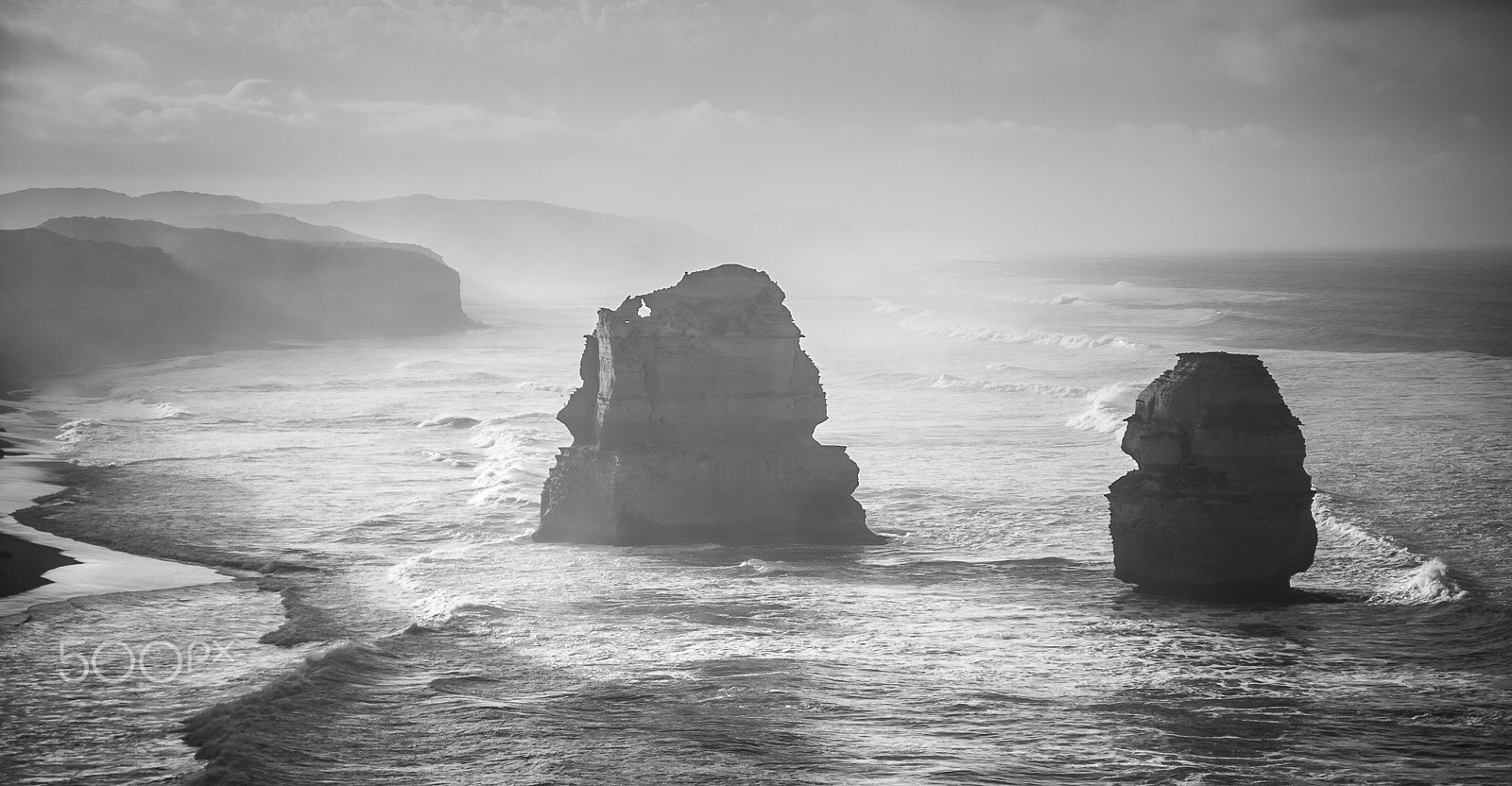 Olympus E-30 sample photo. Two of the twelve  apostles in morning light photography