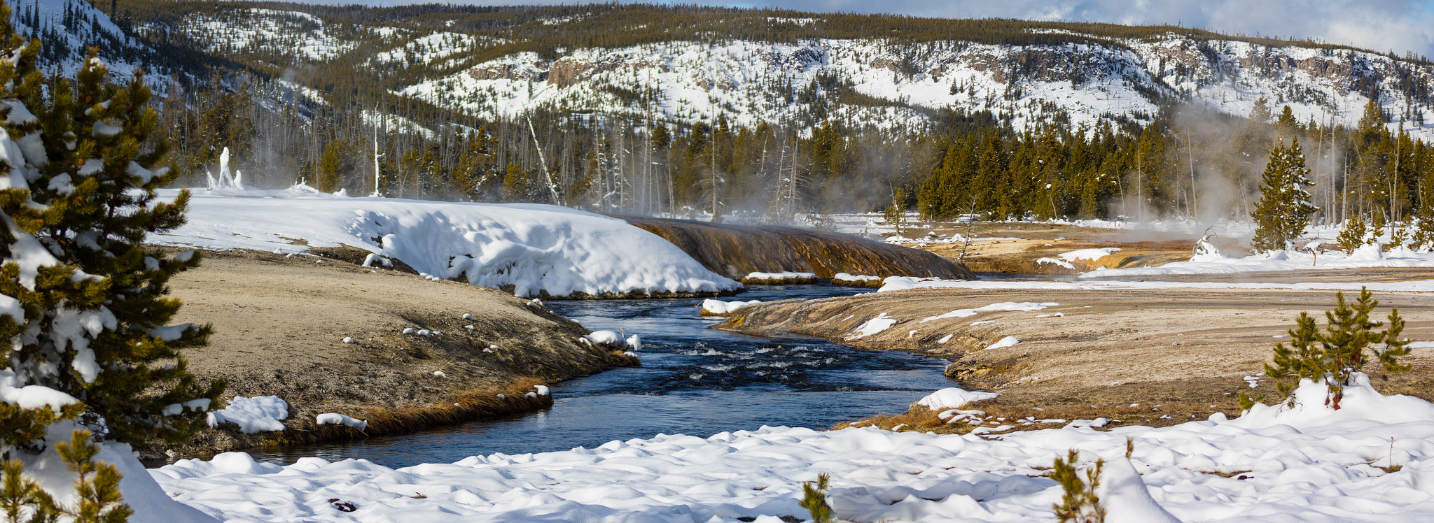 Canon EOS 750D (EOS Rebel T6i / EOS Kiss X8i) + EF75-300mm f/4-5.6 sample photo. Stream through yellowstone photography