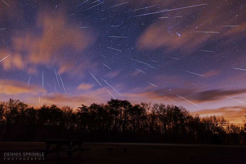 Sigma 20mm F1.4 DG HSM Art sample photo. 2015 geminids meteor shower photography