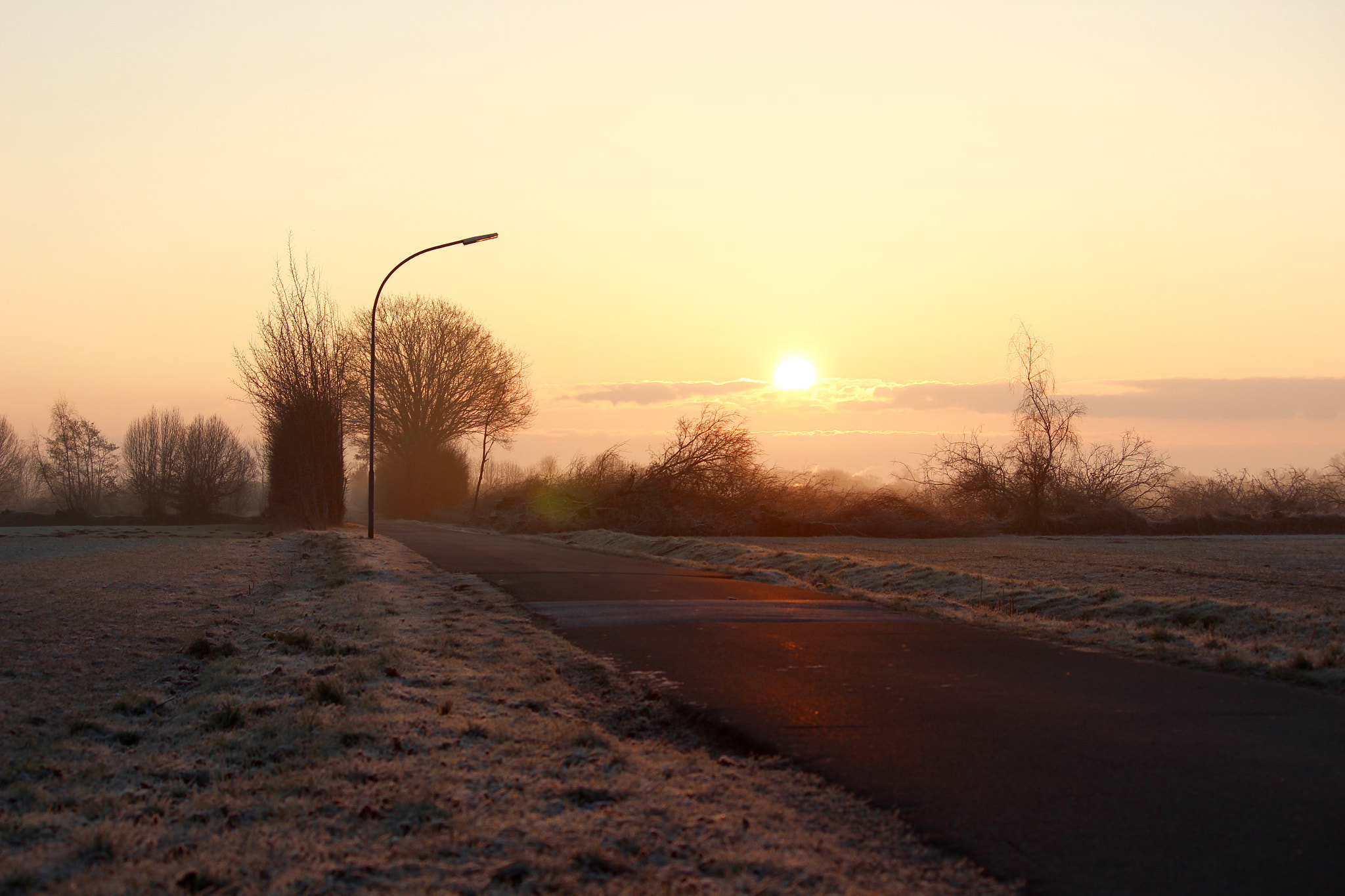Canon EF-S 55-250mm F4-5.6 IS II sample photo. Sunrise on highway photography