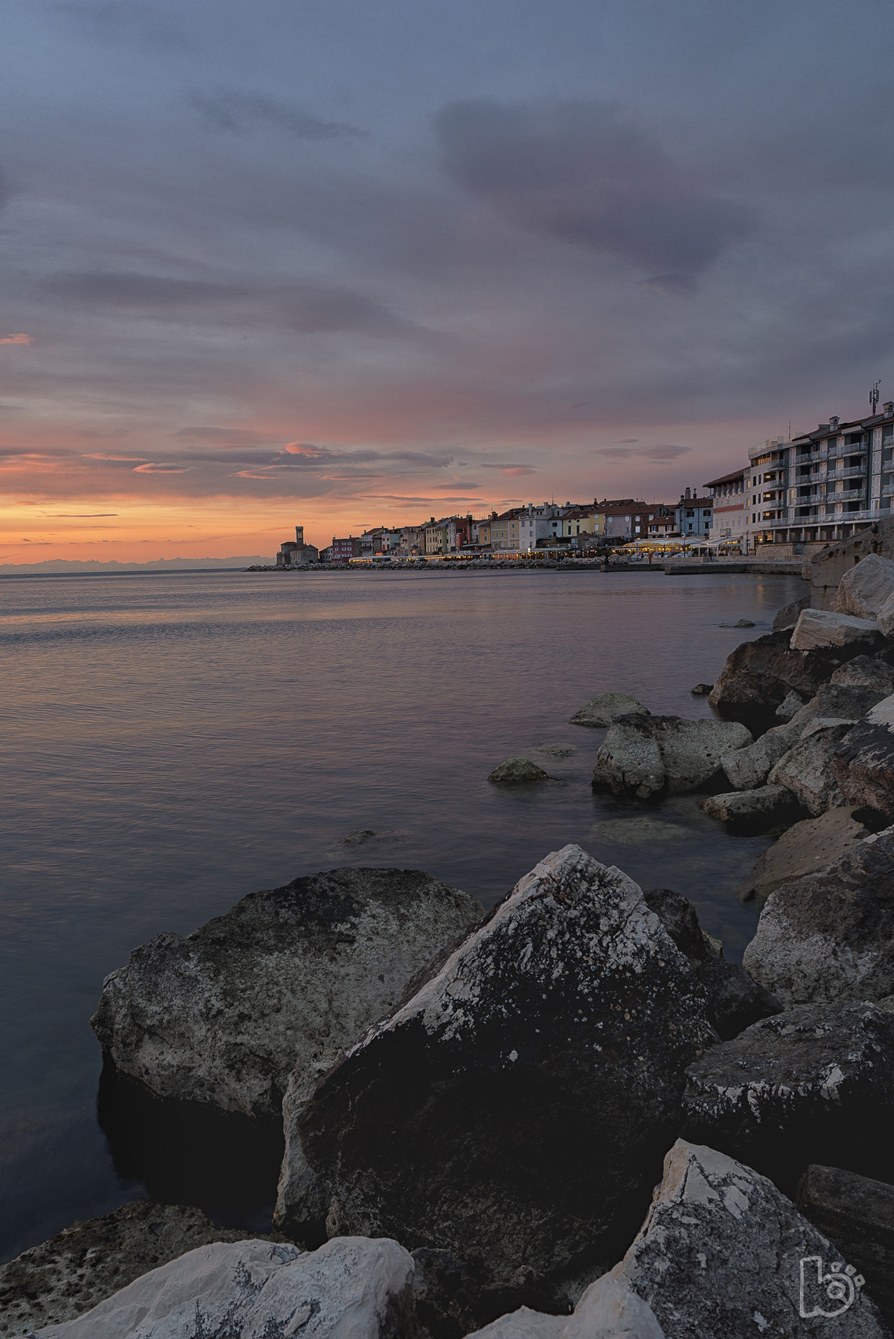 Nikon D610 + Sigma 24-70mm F2.8 EX DG Macro sample photo. Piran sunset photography