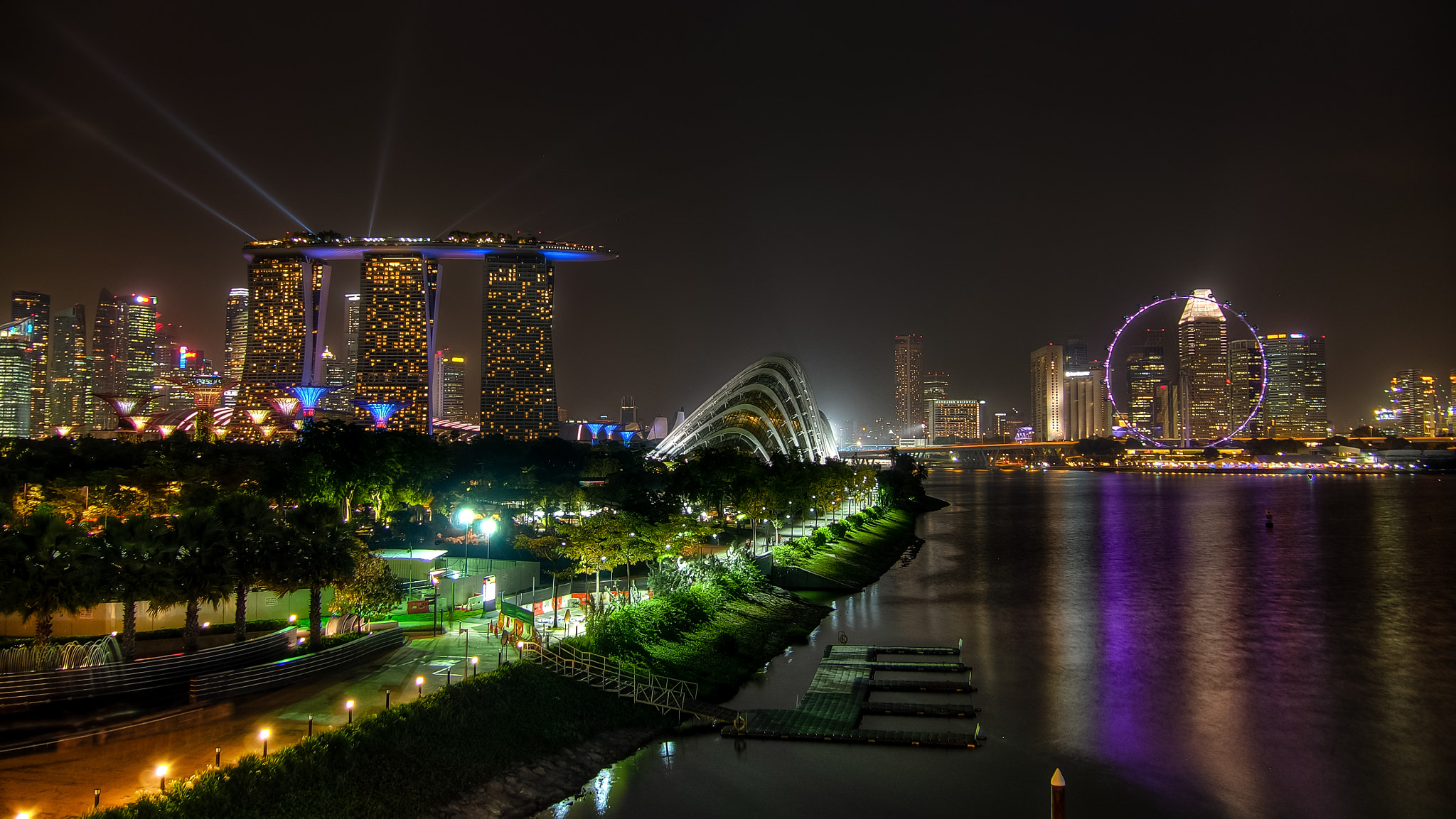 Olympus PEN E-PL5 sample photo. Marina bay, by night photography