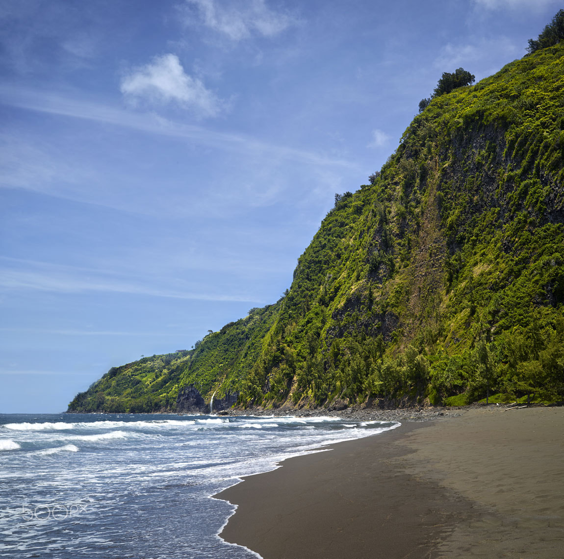 Mamiya LS 55mm f/2.8 D sample photo. Black sand beach photography