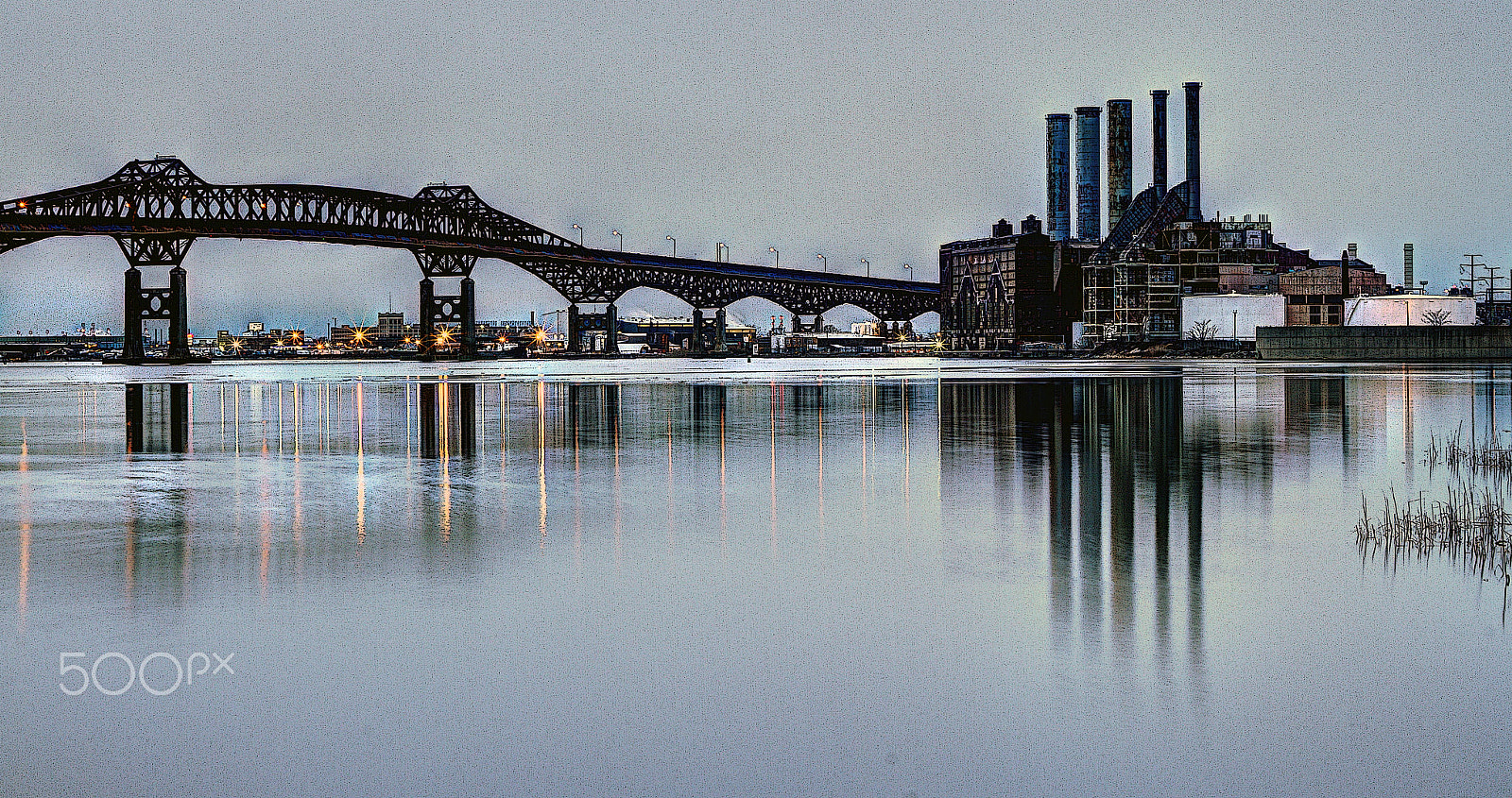 Canon EF 28-80mm f/3.5-5.6 USM sample photo. Pulaski skyway pse&g hackensack river photography