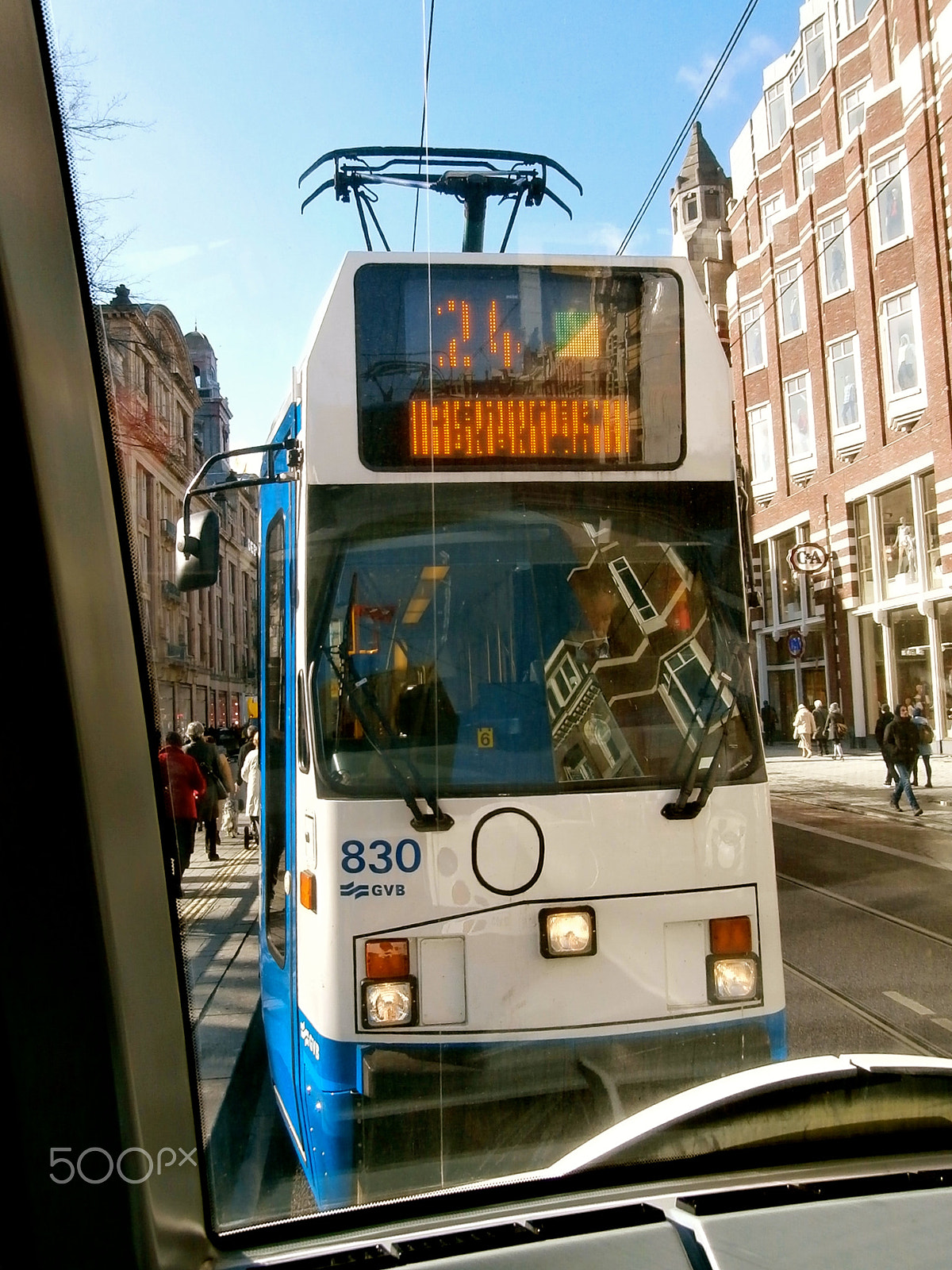 Olympus VR360,D760 sample photo. Amsterdam,tram 24 photography