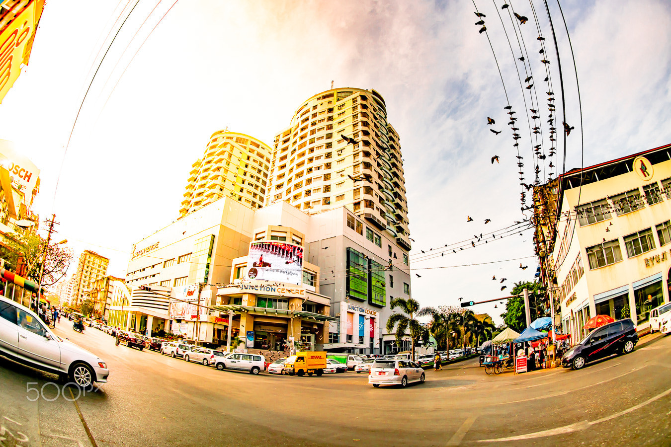 Sony a7R II + Sony 16mm F2.8 Fisheye sample photo. A shopping mall, yangon, myanmar photography