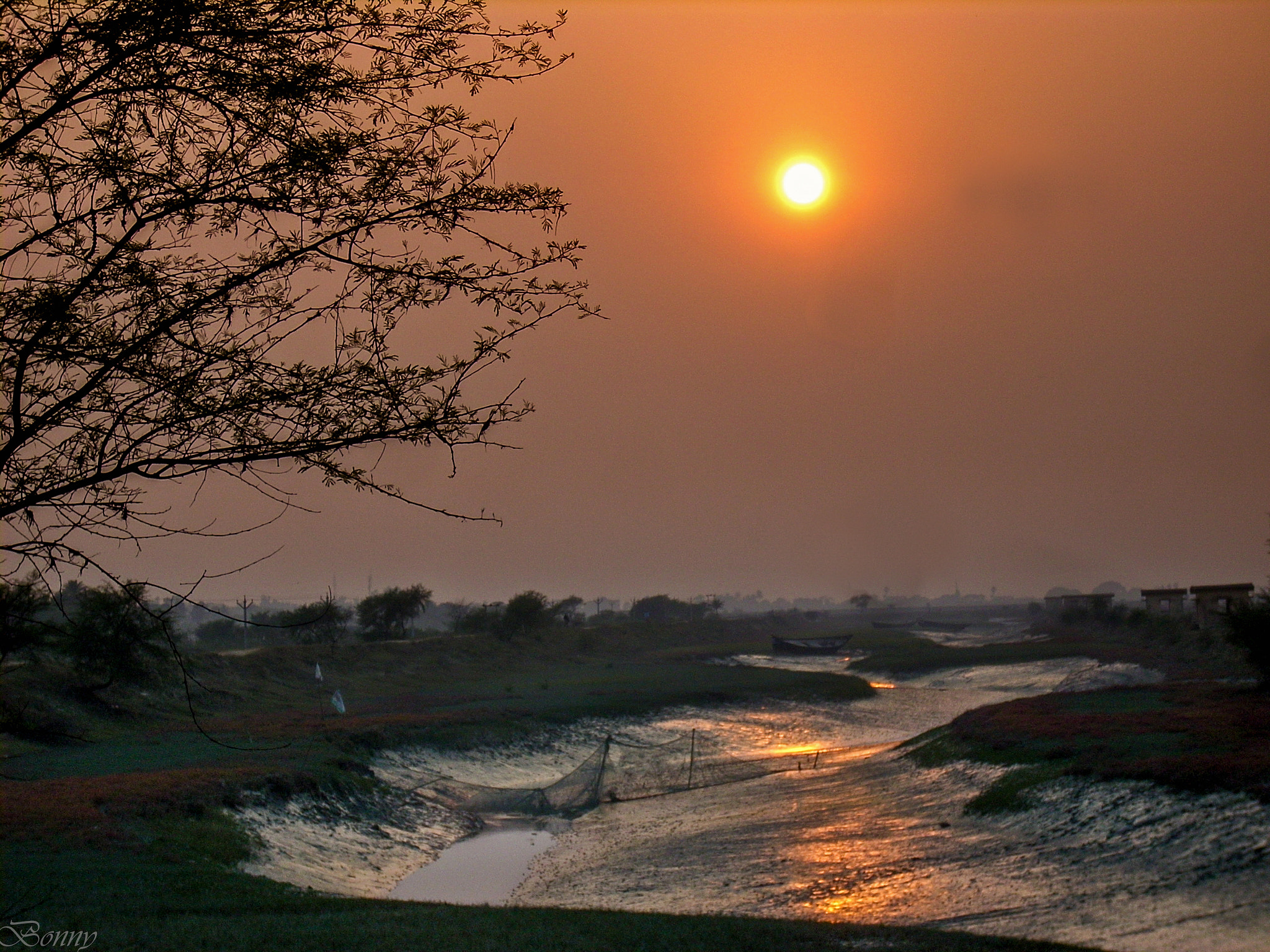 Nikon COOLPIX L10 sample photo. Sunset on bay_of_bengal's canal photography