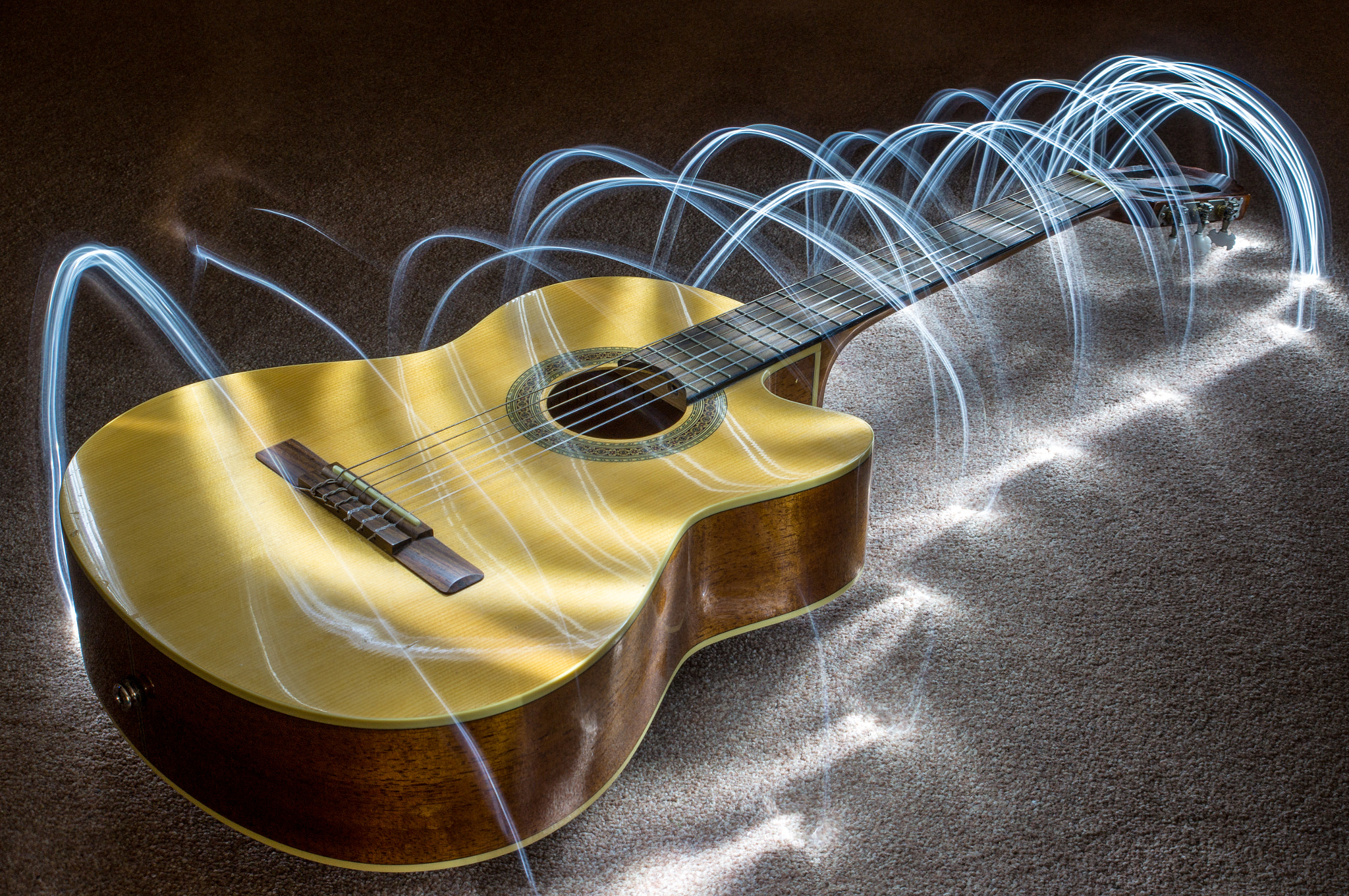 Sony SLT-A57 + 35-70mm F4 sample photo. Guitar and light  photography