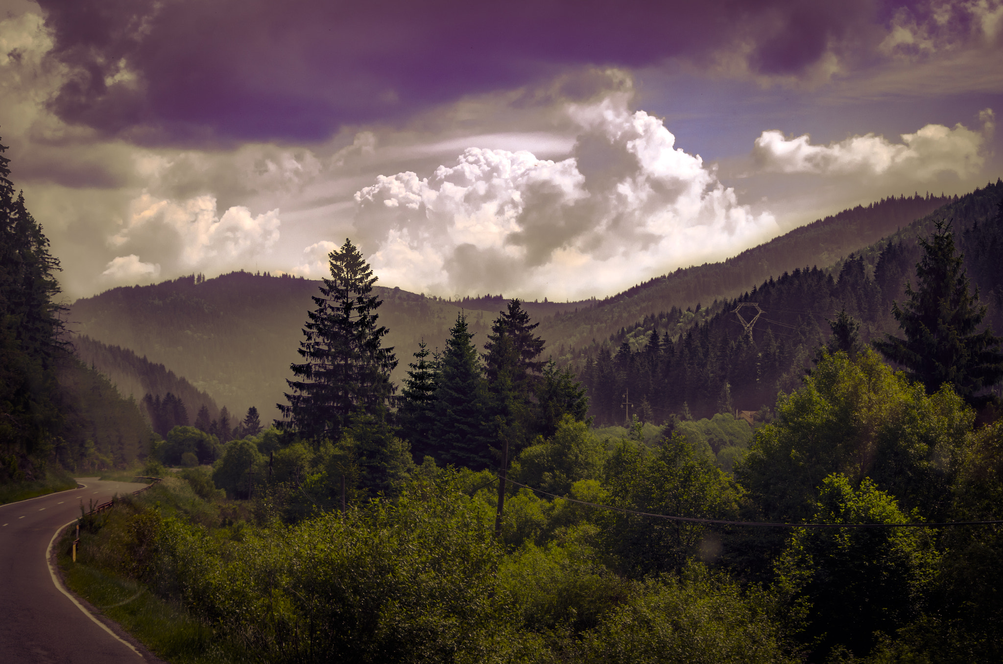 Pentax K-50 sample photo. Road in transylvania photography