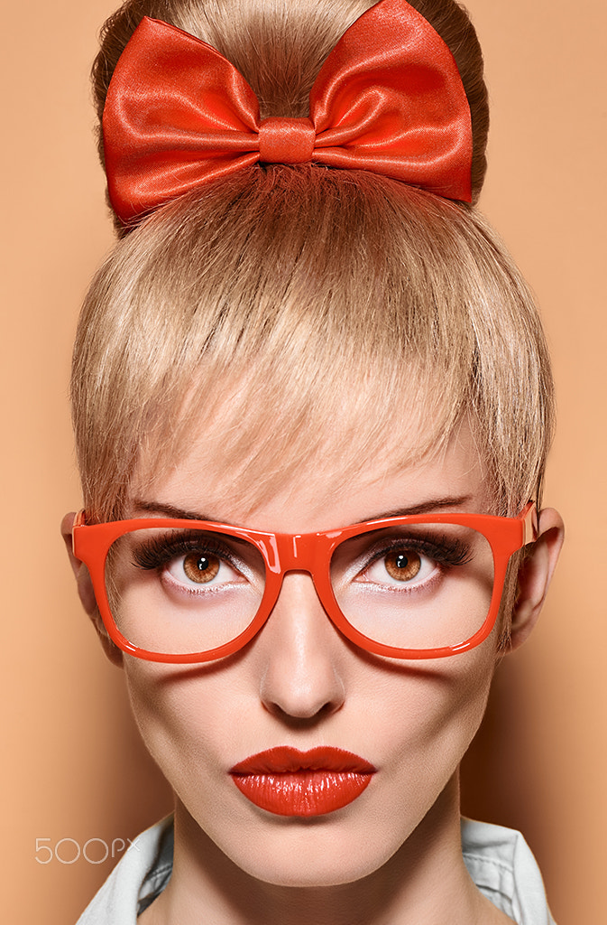 Beauty fashion woman, stylish glasses.Hipster girl