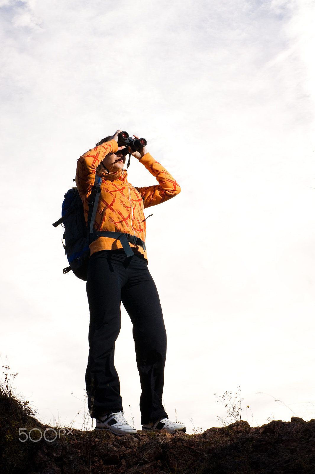 Sony Alpha DSLR-A550 + Sony 50mm F1.4 sample photo. Beautiful young woman on mountain top photography