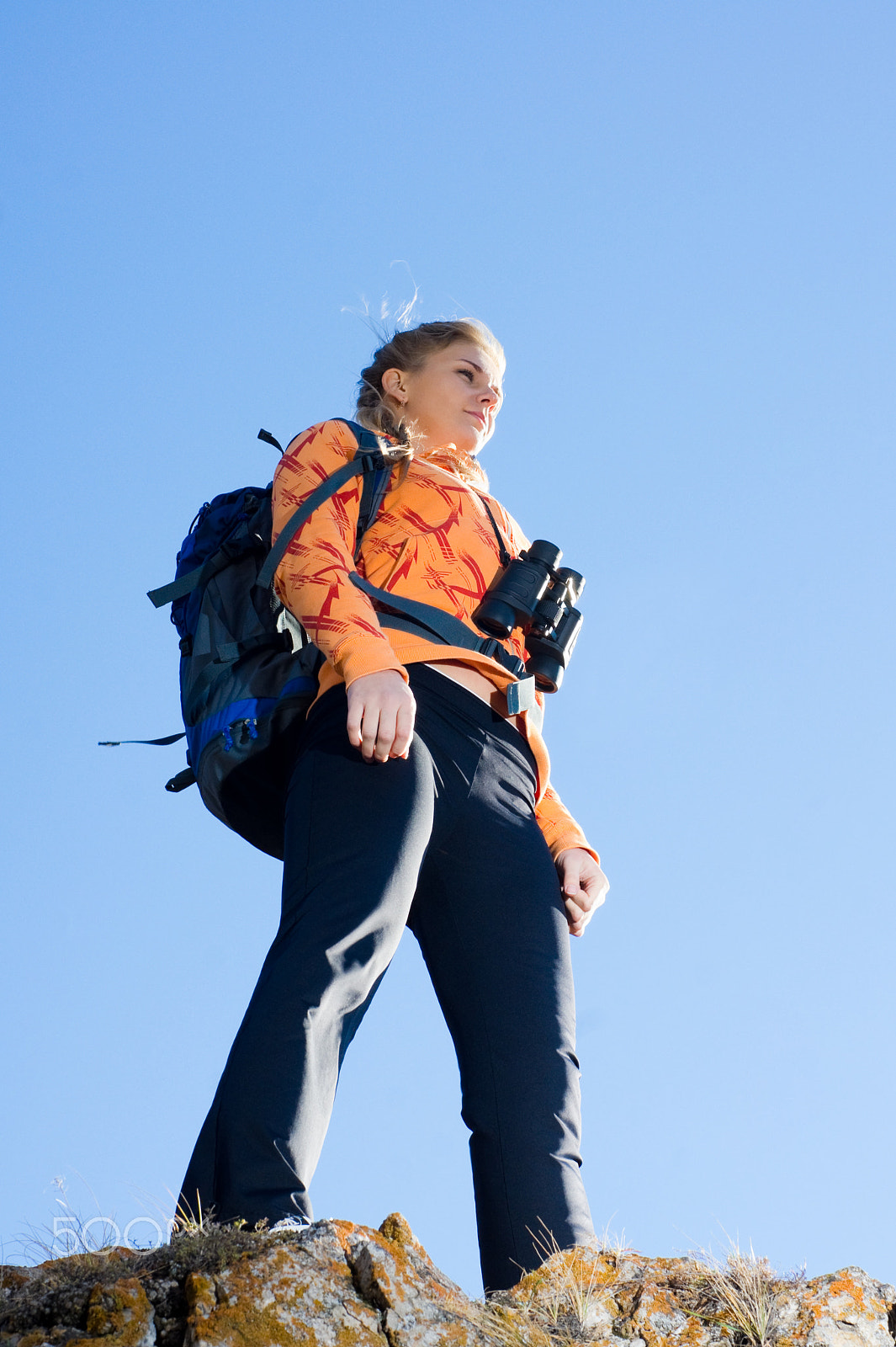 Sony Alpha DSLR-A550 + Sony 50mm F1.4 sample photo. Beautiful young woman on mountain top photography