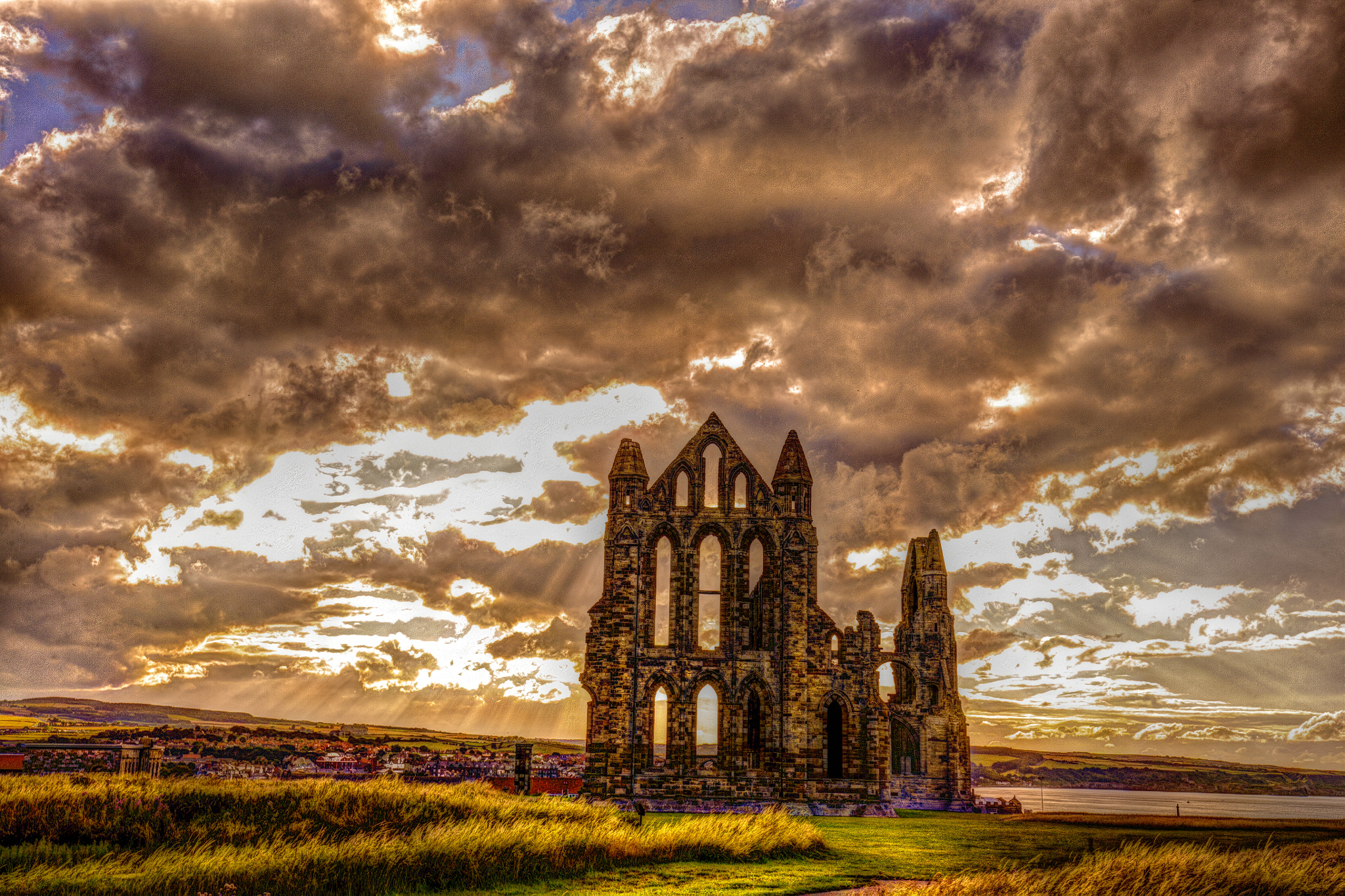 Canon EOS 5D + Canon EF 16-35mm F4L IS USM sample photo. Whitby abbey. photography