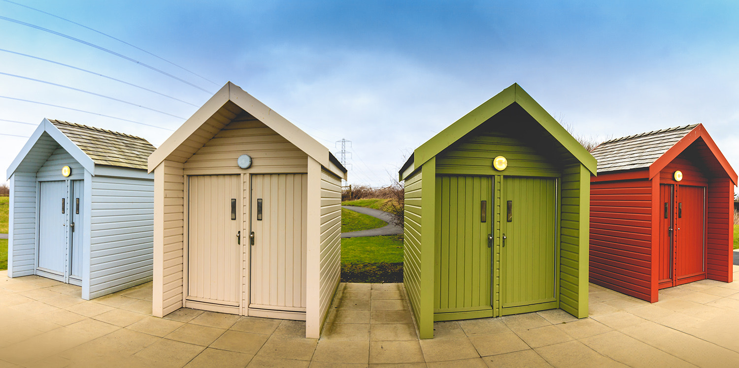 Canon EF-S 10-18mm F4.5–5.6 IS STM sample photo. Coloured sheds photography