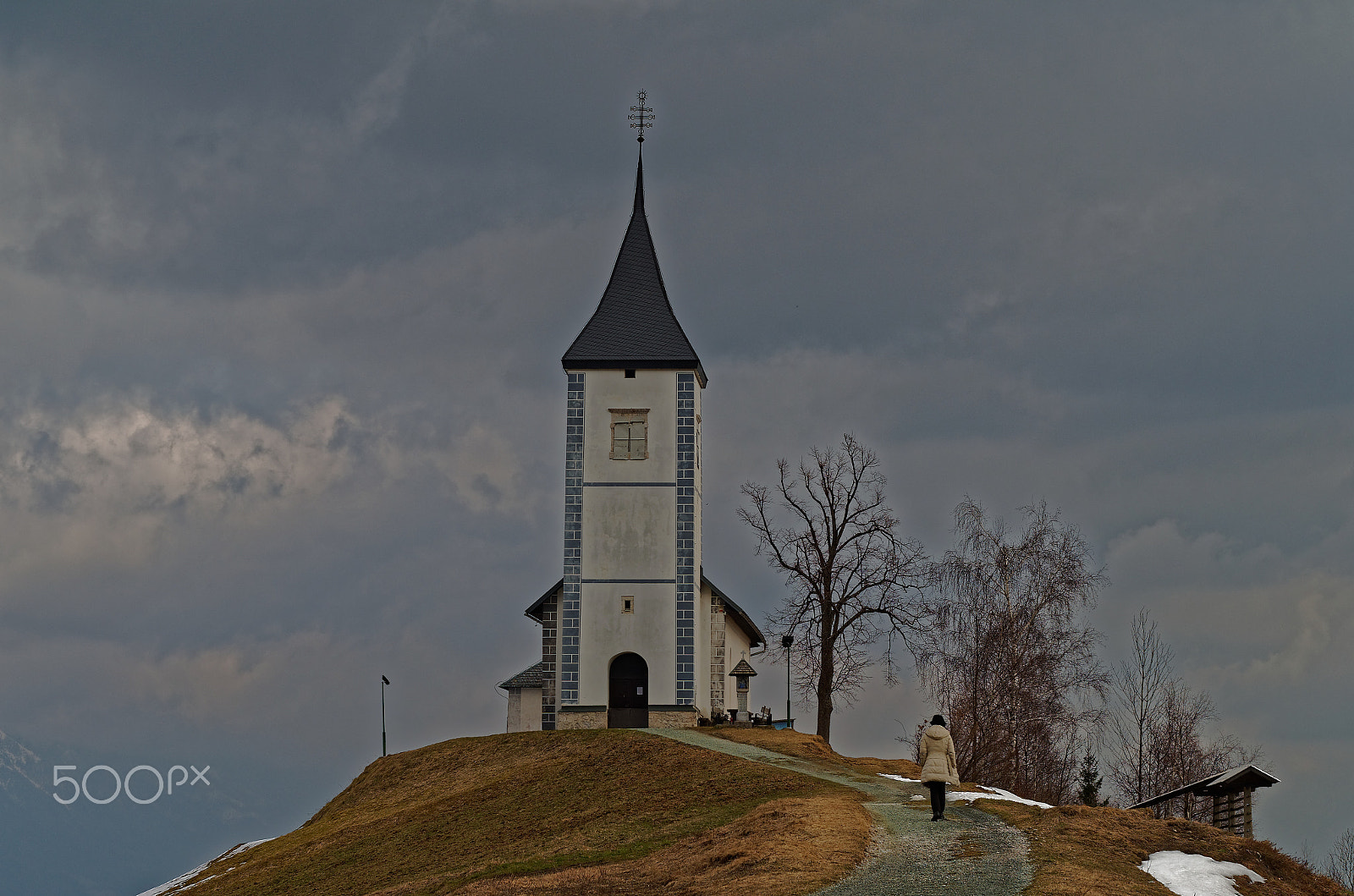 Pentax K-50 sample photo. Path to church photography
