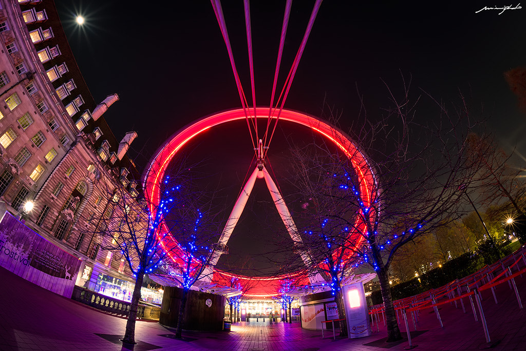 Samyang 12mm F2.8 ED AS NCS Fisheye sample photo. London eye turning.. photography