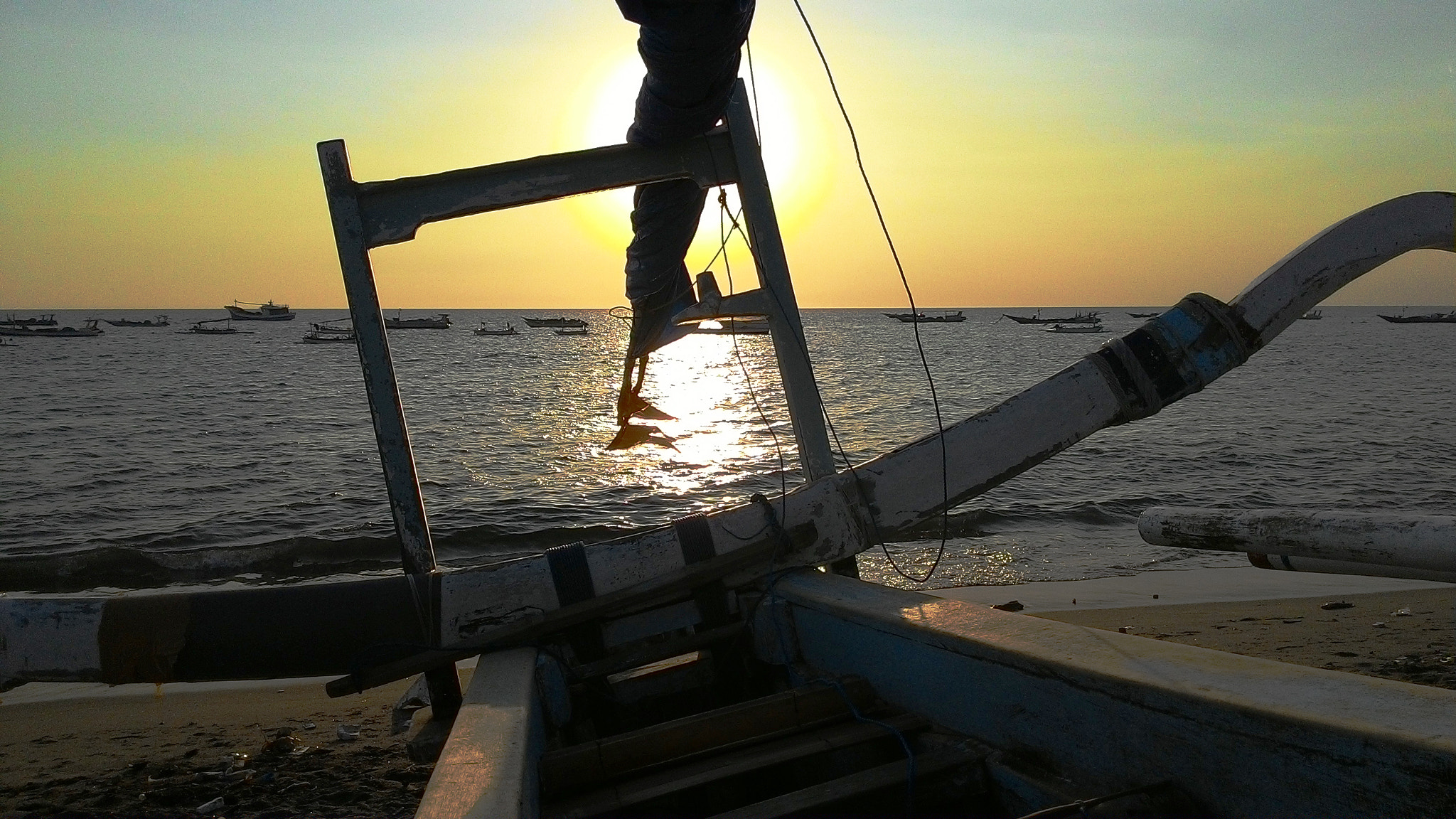 ASUS T00F sample photo. Sunset at ampenan beach of sailors. photography