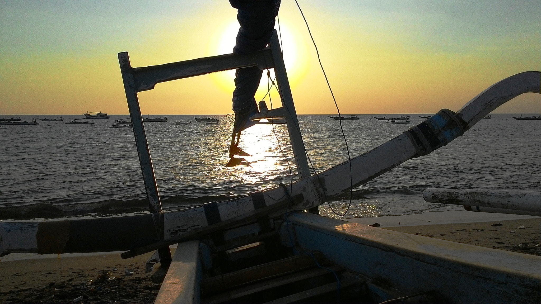 ASUS T00F sample photo. Sunset at ampenan beach of sailors. photography