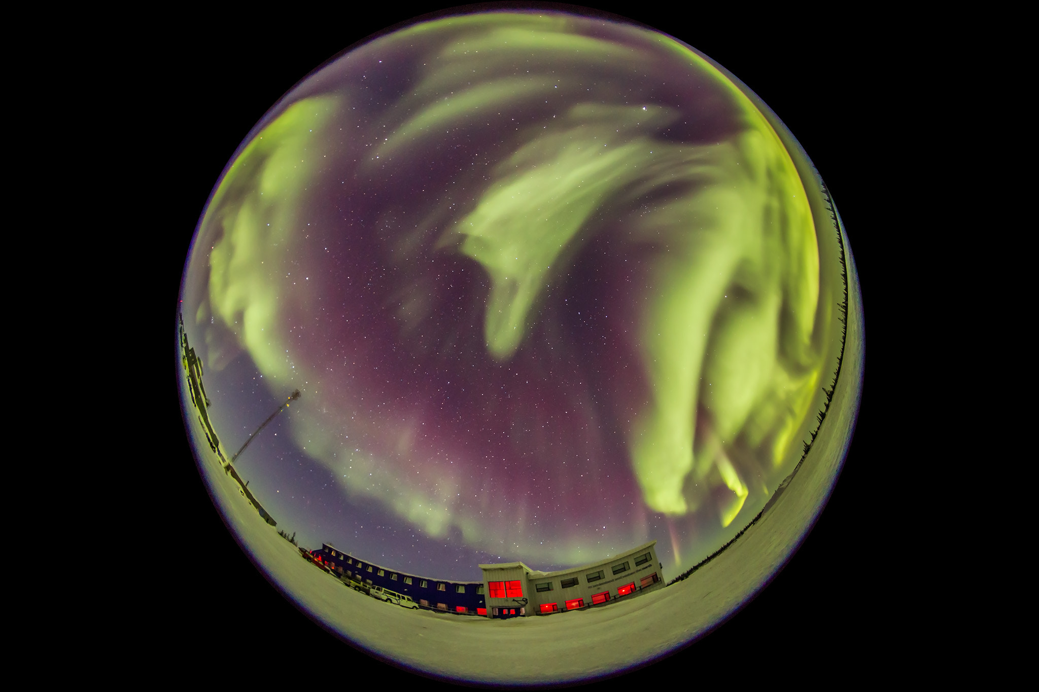 Canon EOS 6D + Sigma 8mm F3.5 EX DG Circular Fisheye sample photo. All-sky aurora over cnsc #2 photography