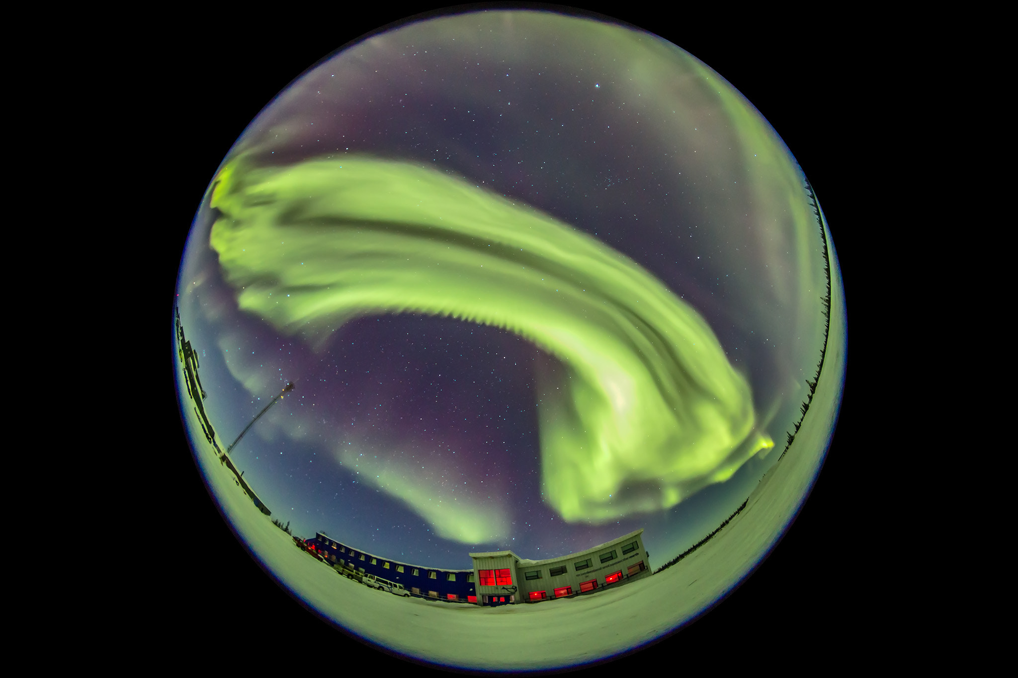 Sigma 8mm F3.5 EX DG Circular Fisheye sample photo. All-sky aurora over cnsc #3 photography