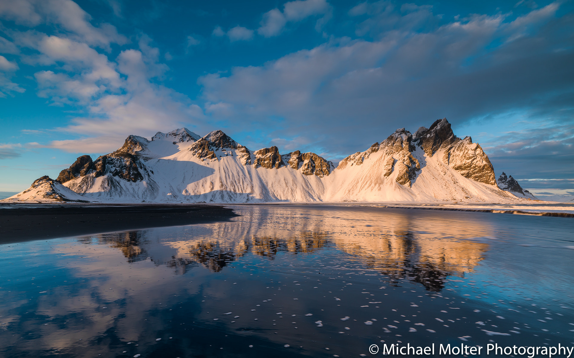 Hasselblad H4D + HCD 24 sample photo. Stokksnes reflections of westrahorn. photography