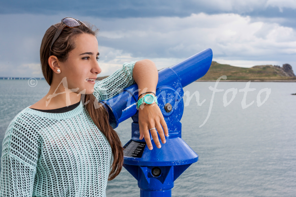 Beautiful teenager at the harbour