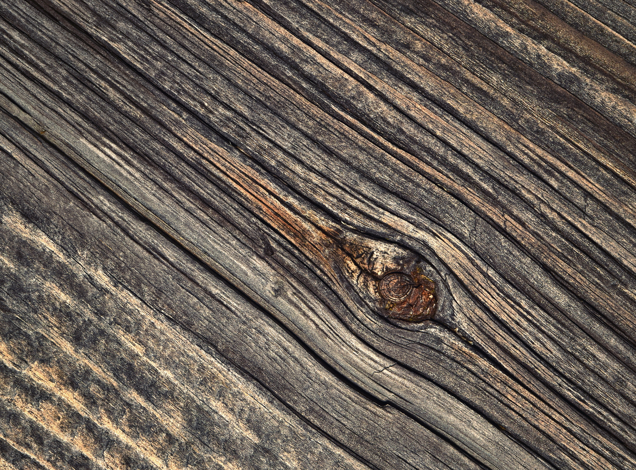 line crack on an old wood