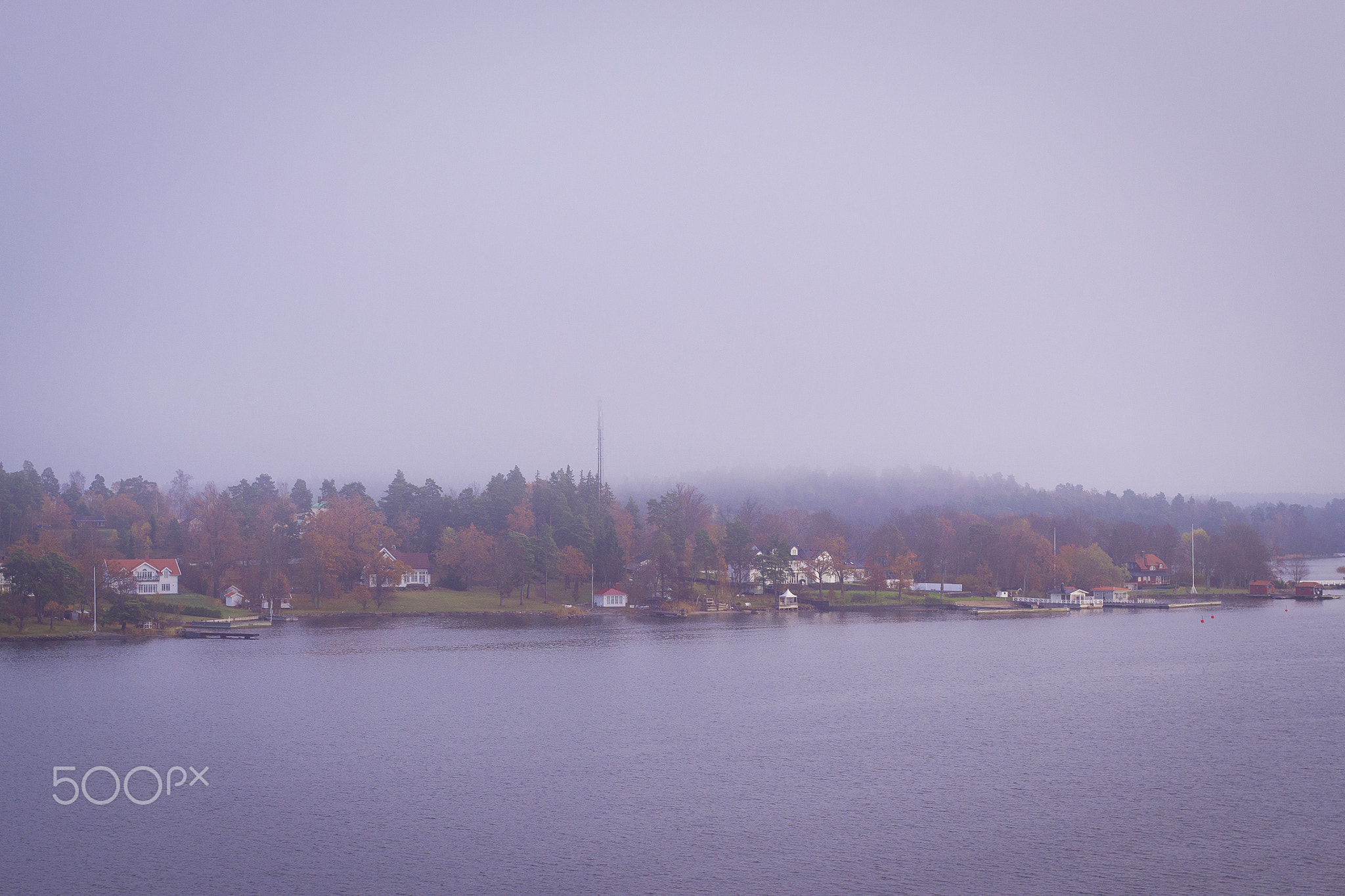 Island in the morning mist