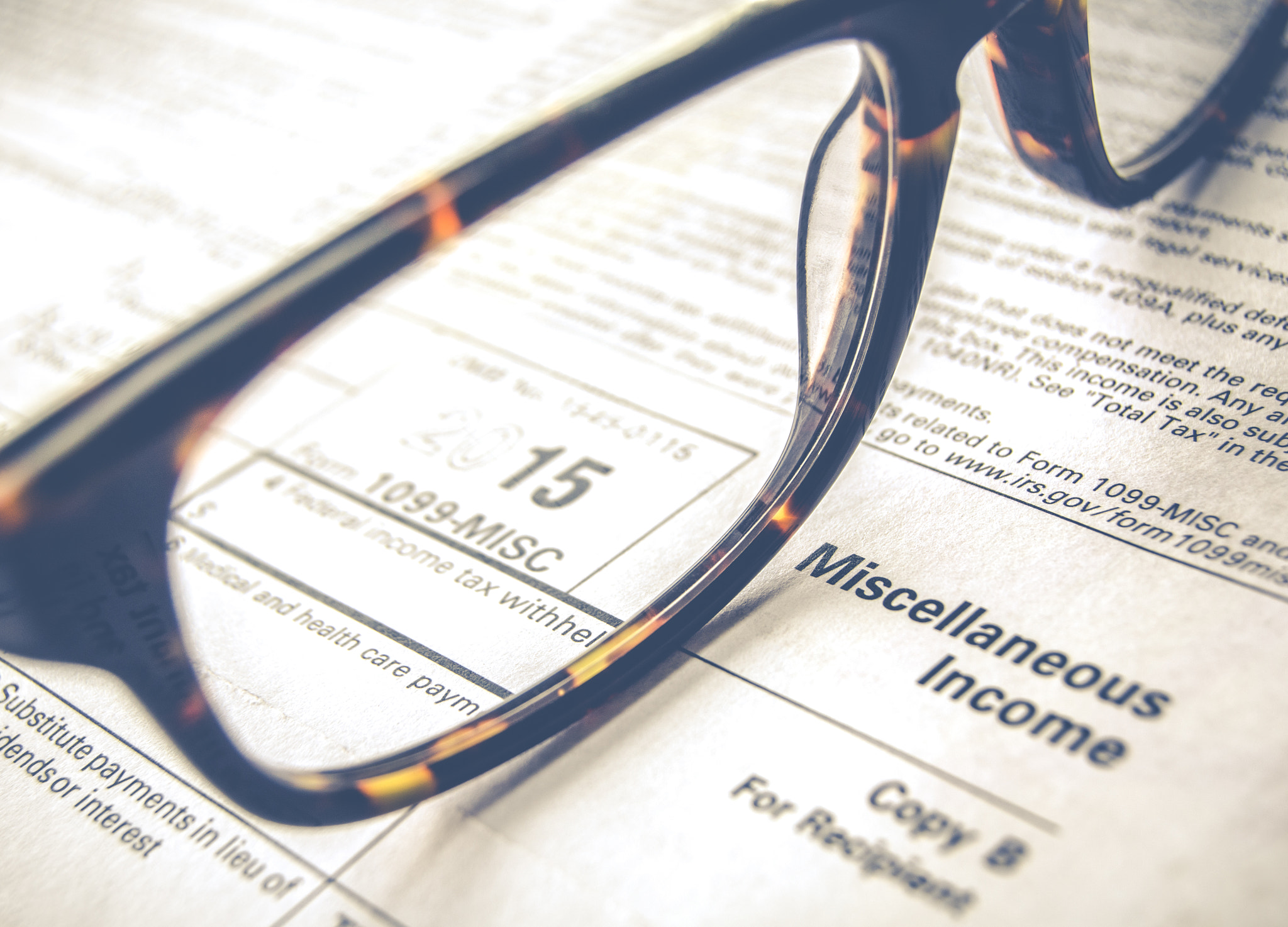 Tax Form Detail With Glasses