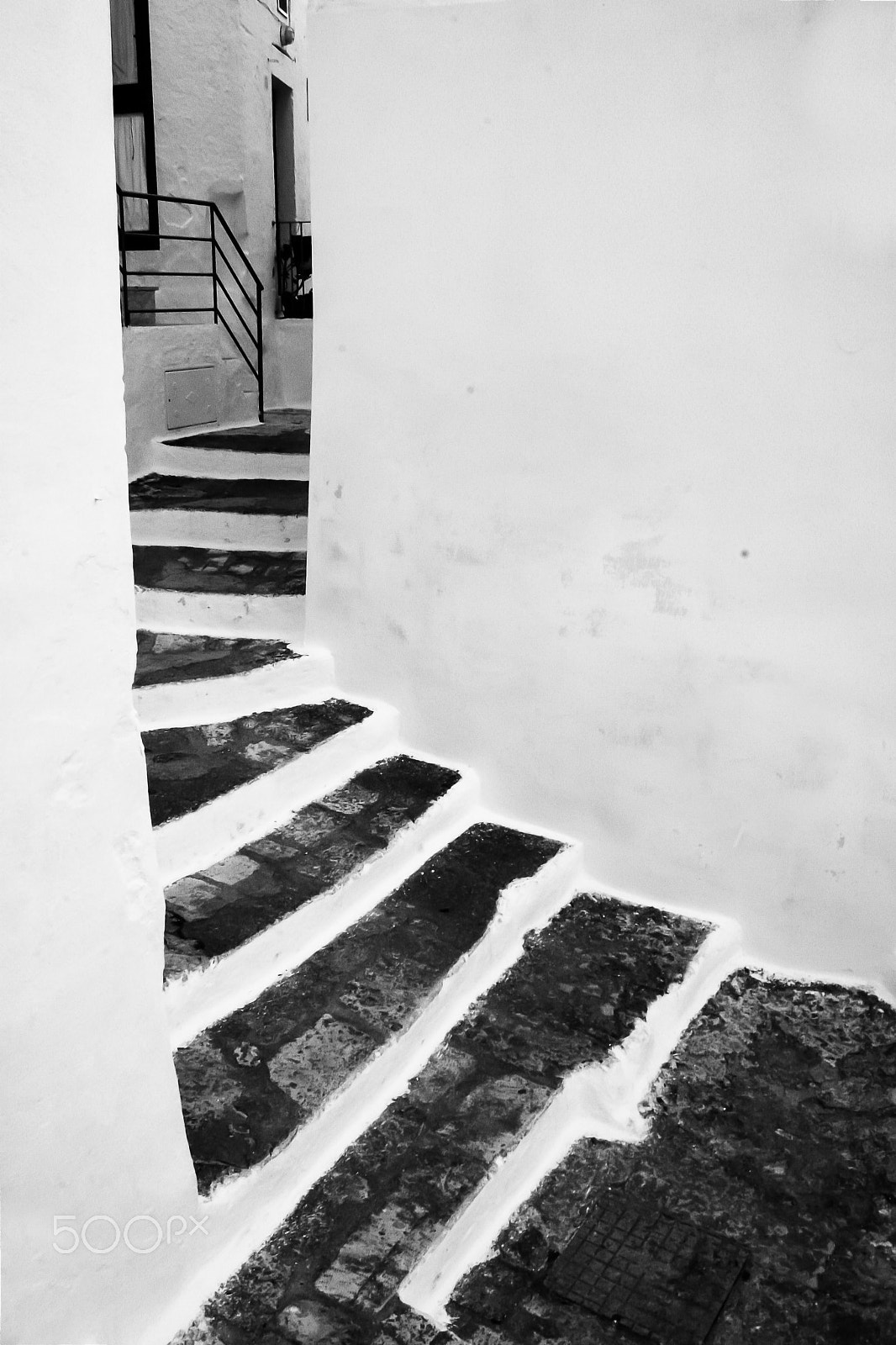 Canon EF-S 18-55mm f/3.5-5.6 USM sample photo. Black and white stairs photography