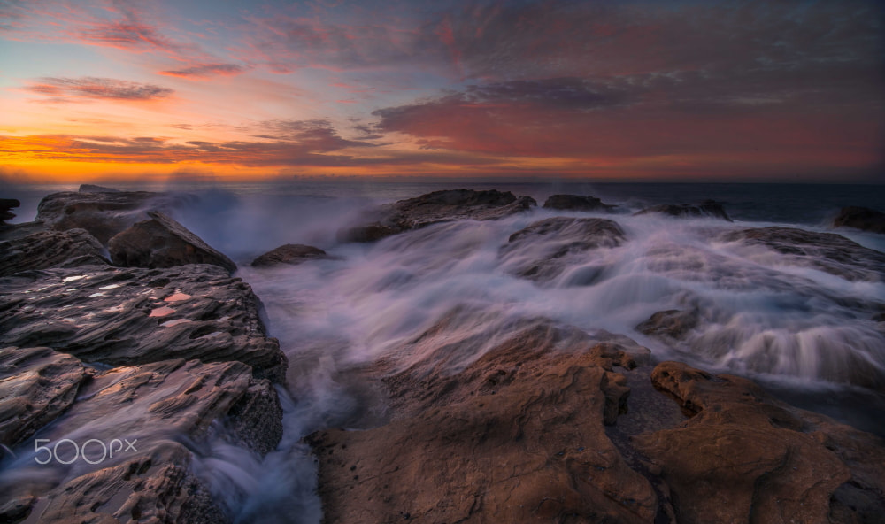 Tamron SP 15-30mm F2.8 Di VC USD sample photo. North bondi rock sunrise photography