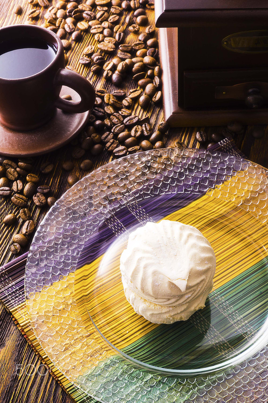 Sony SLT-A65 (SLT-A65V) + Sony DT 50mm F1.8 SAM sample photo. Marshmallow cake and a cup of coffee photography