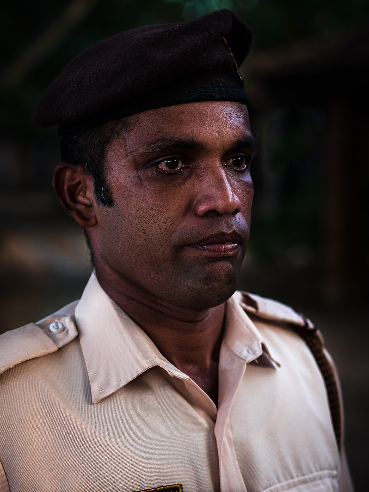 Olympus PEN E-P3 + Olympus M.Zuiko Digital 45mm F1.8 sample photo. Security guard, moragalla sri lanka photography