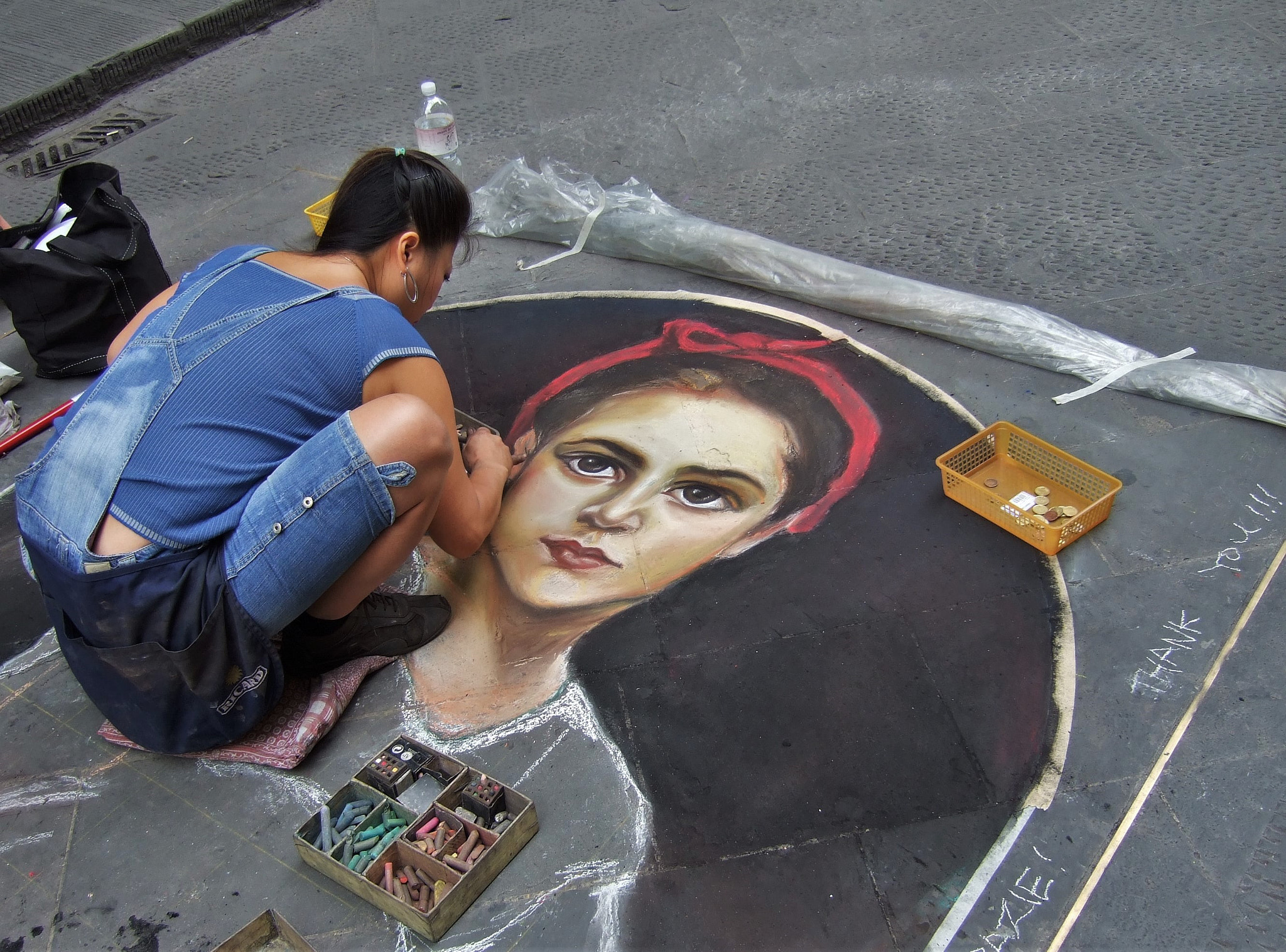 Fujifilm FinePix F31fd sample photo. Street painting photography