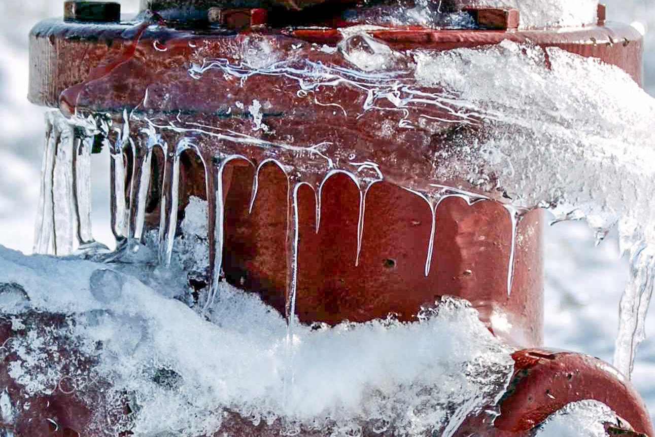 Nikon D40X sample photo. Frozen hydrant photography