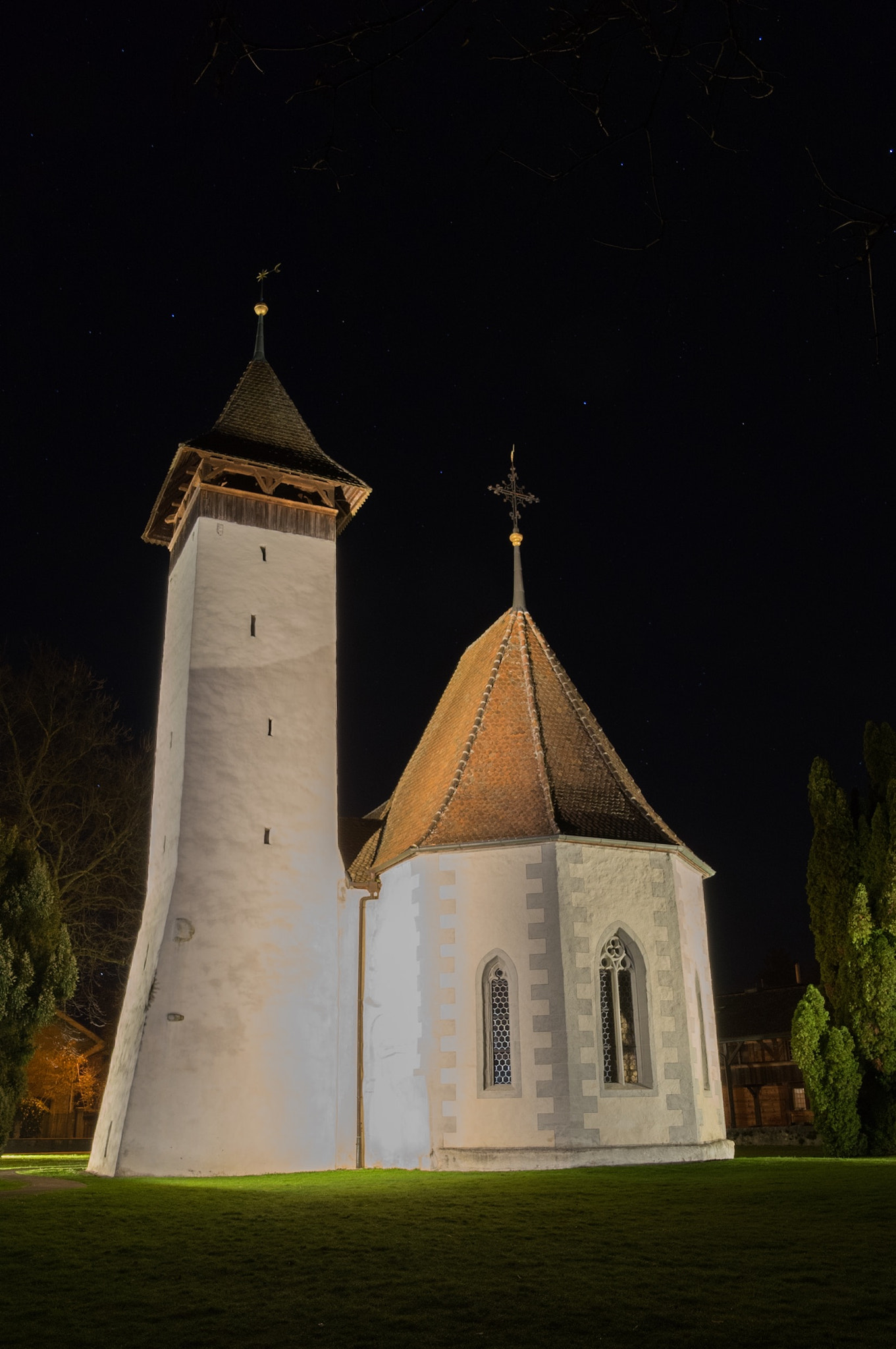 Pentax K-3 II sample photo. Scherzligen kirche photography