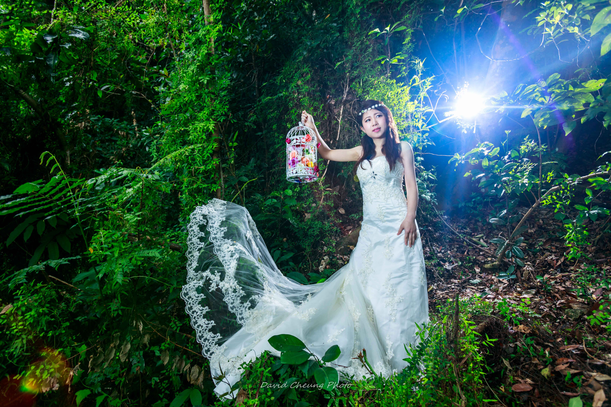 Canon EOS 5DS R + Canon EF 16-35mm F2.8L USM sample photo. Bride with bird cage photography