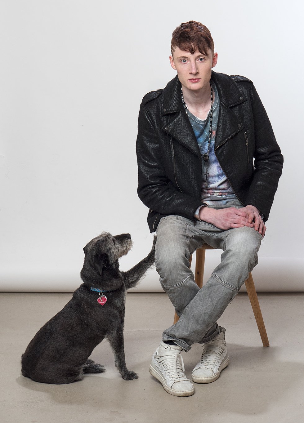 Panasonic Leica DG Nocticron 42.5mm F1.2 ASPH OIS sample photo. Layla is a real studio dog photography