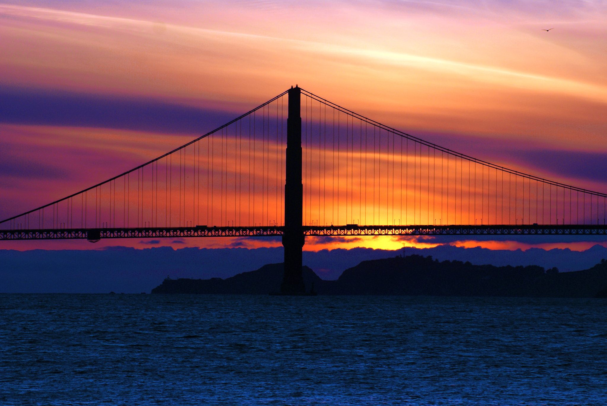 Sony Alpha DSLR-A300 sample photo. Sunset at ggb photography
