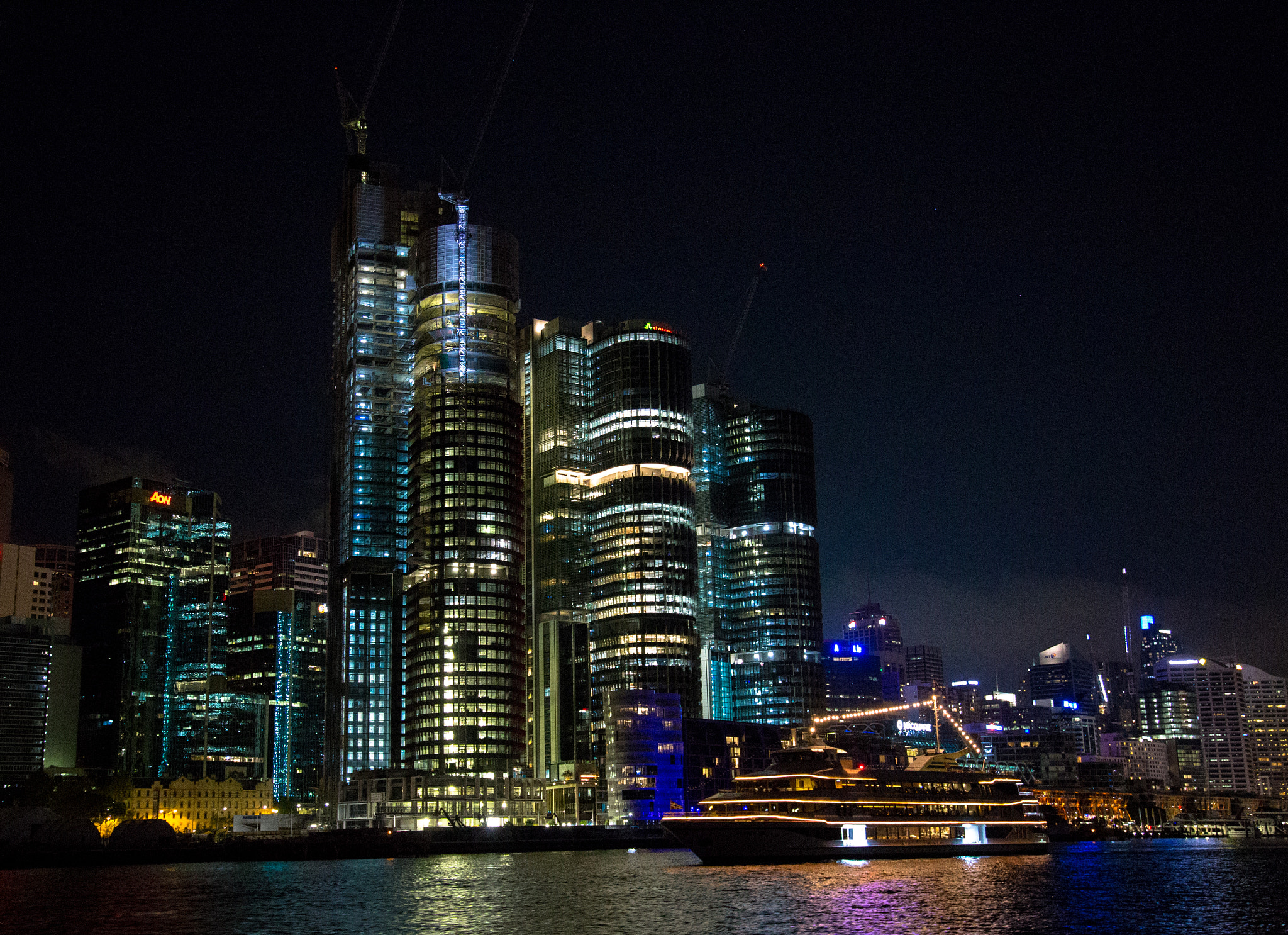Canon EF 500mm F4L IS USM sample photo. Barangaroo at night photography