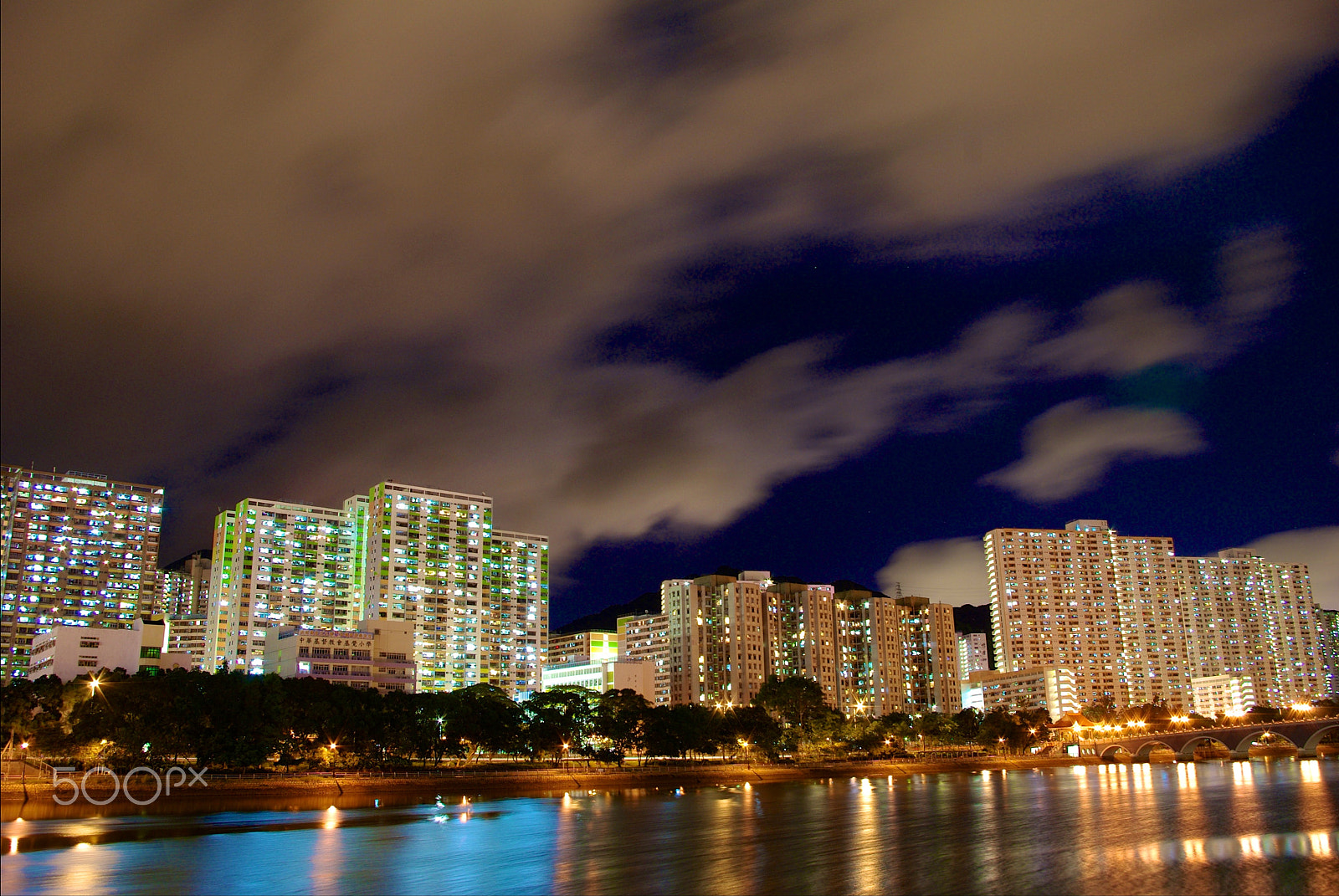 Pentax K-m (K2000) sample photo. Hong kong at night photography