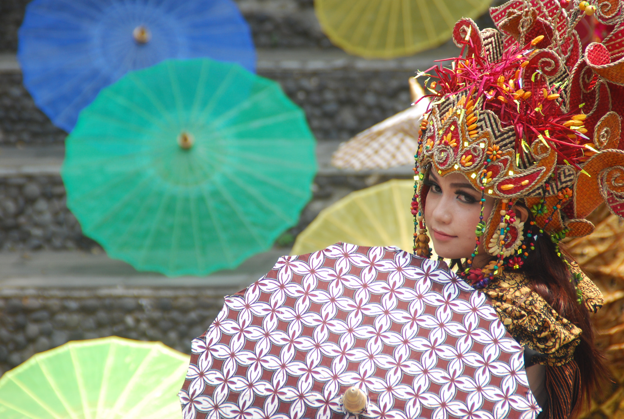 Nikon D60 sample photo. My batik umbrella photography