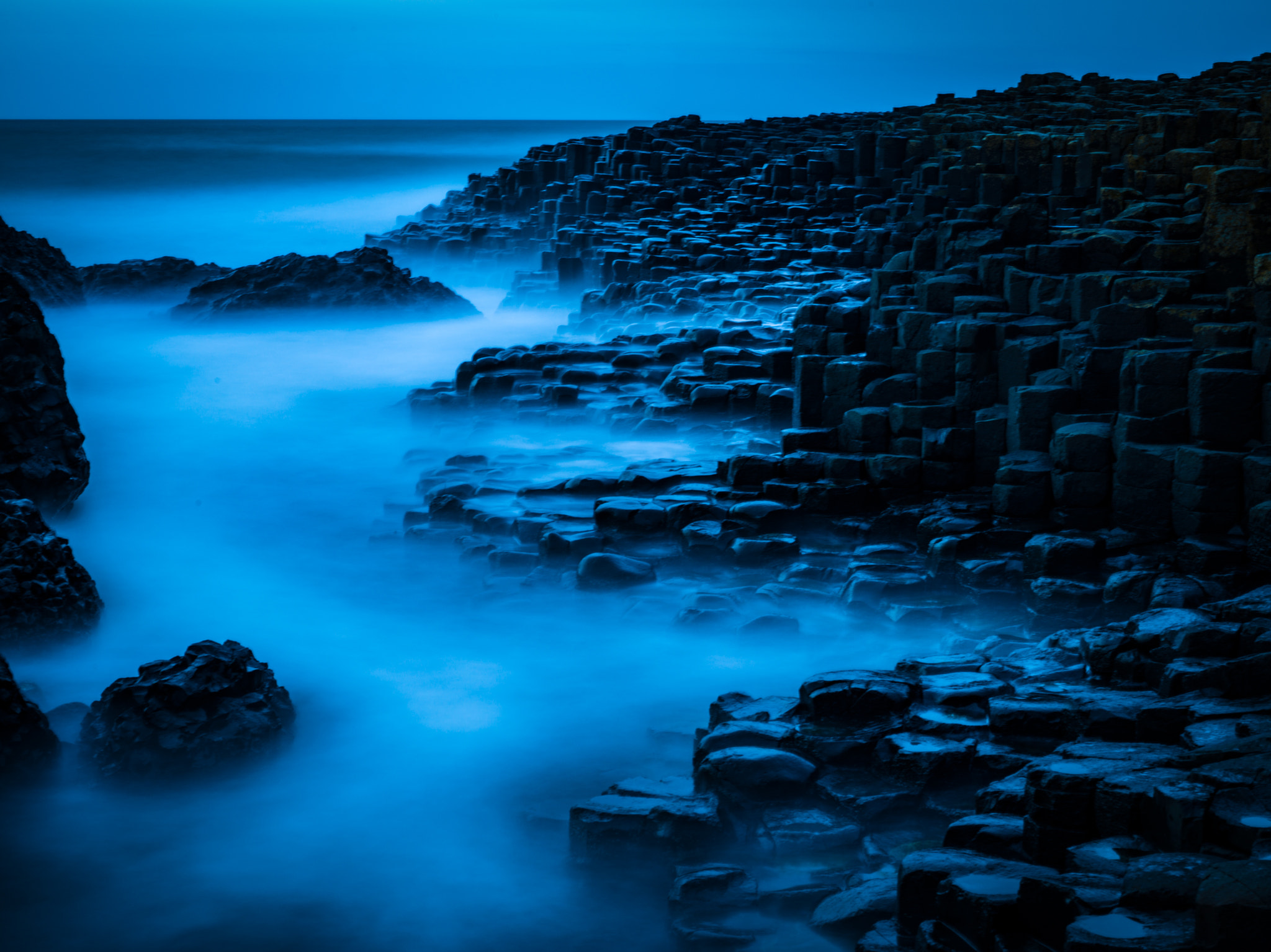 Hasselblad H5D + HC 80 sample photo. Blue hour at giant's causeway photography